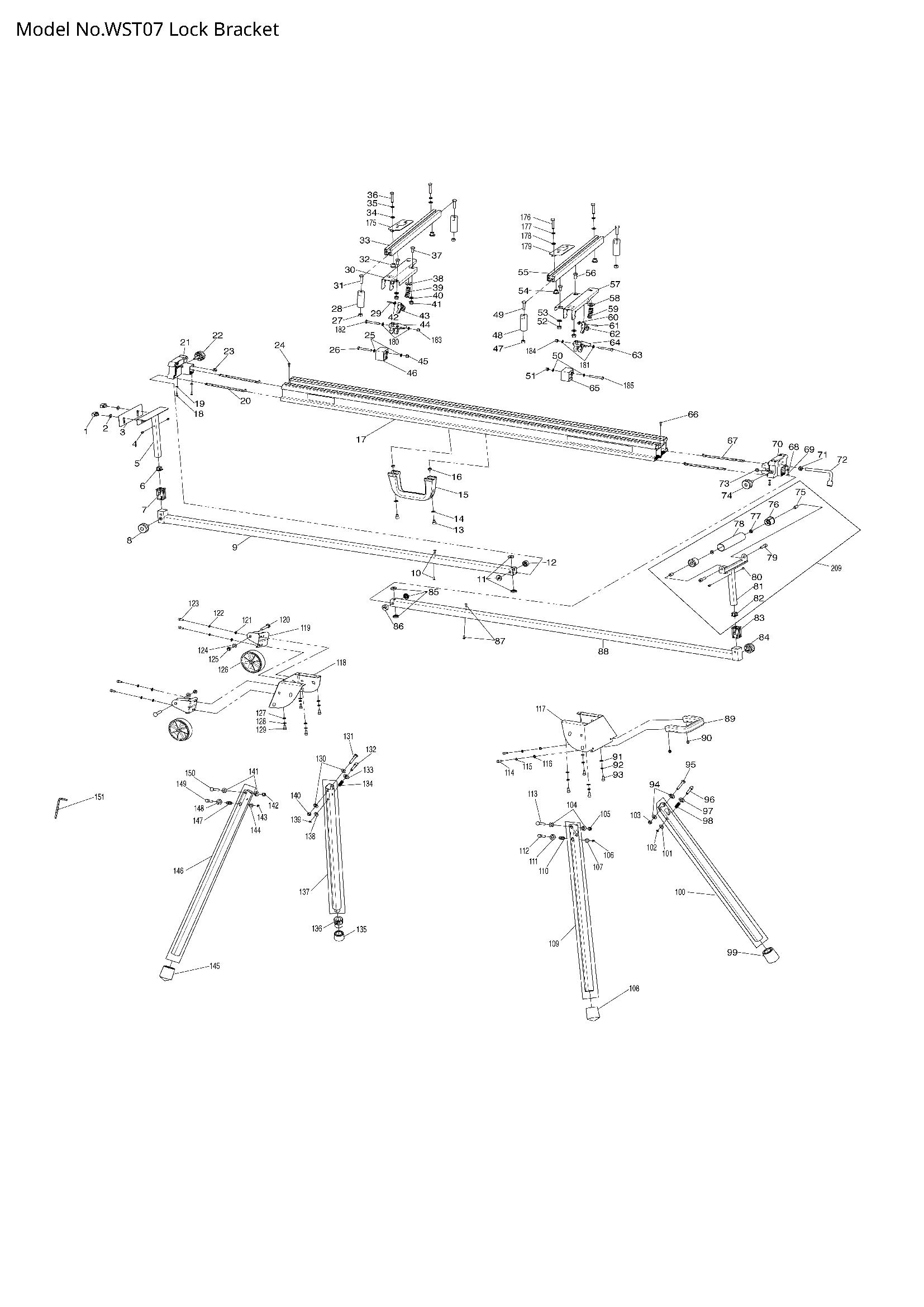 Pièces détachées table Makita WST07