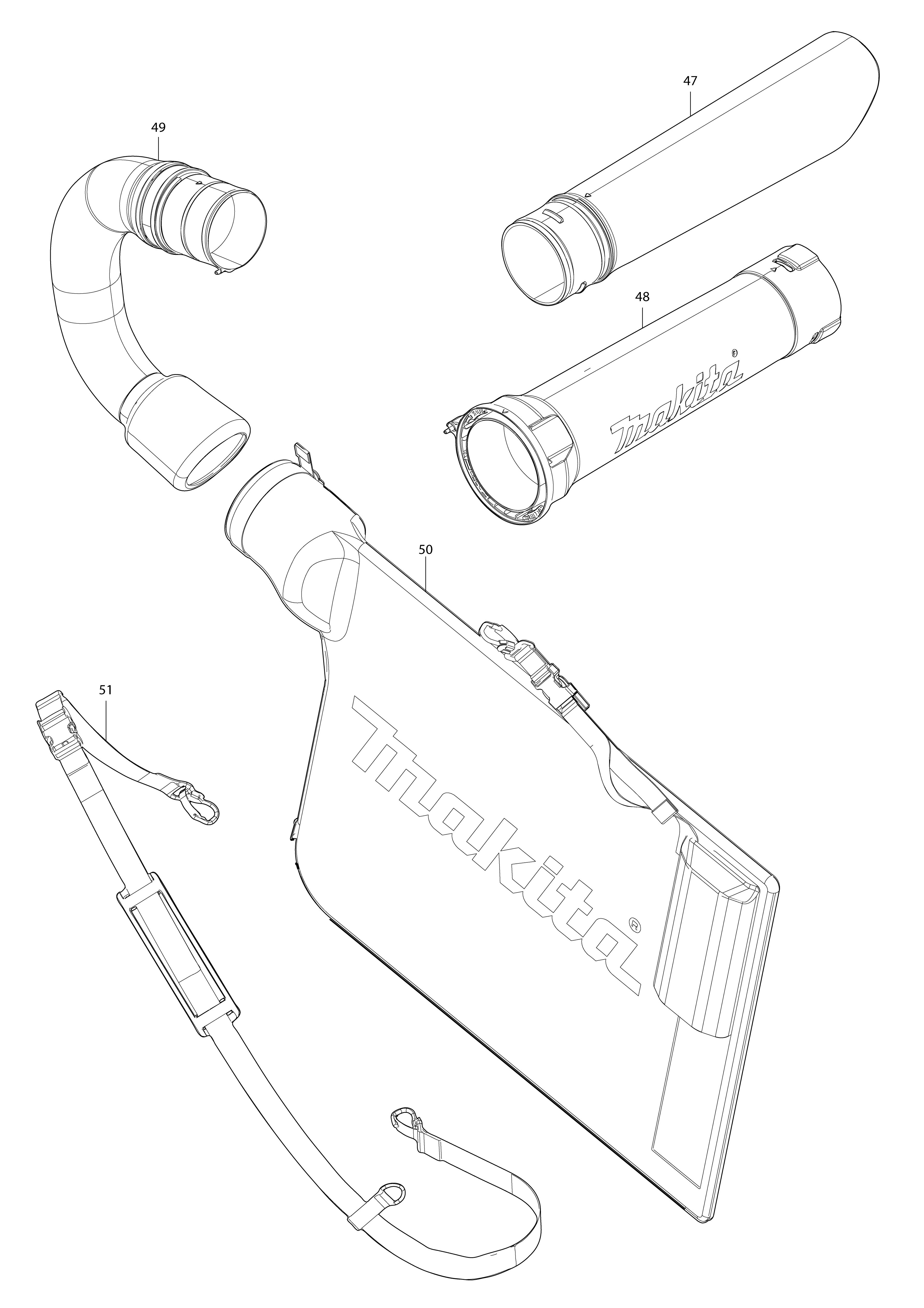 Pièces détachées Aspirateur souffleur Makita DUB363