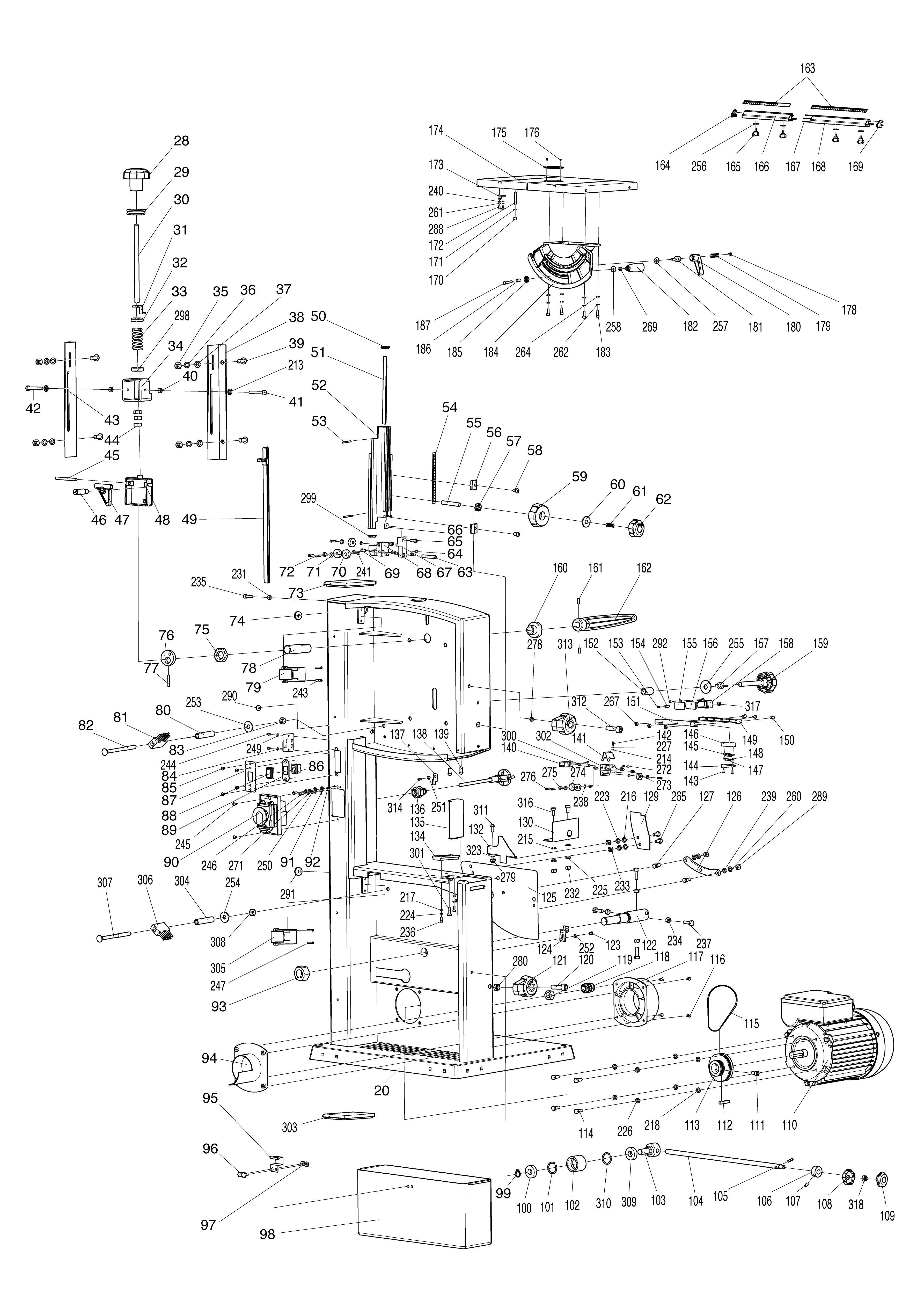 Pièces détachées Scie à ruban Makita LB1200F