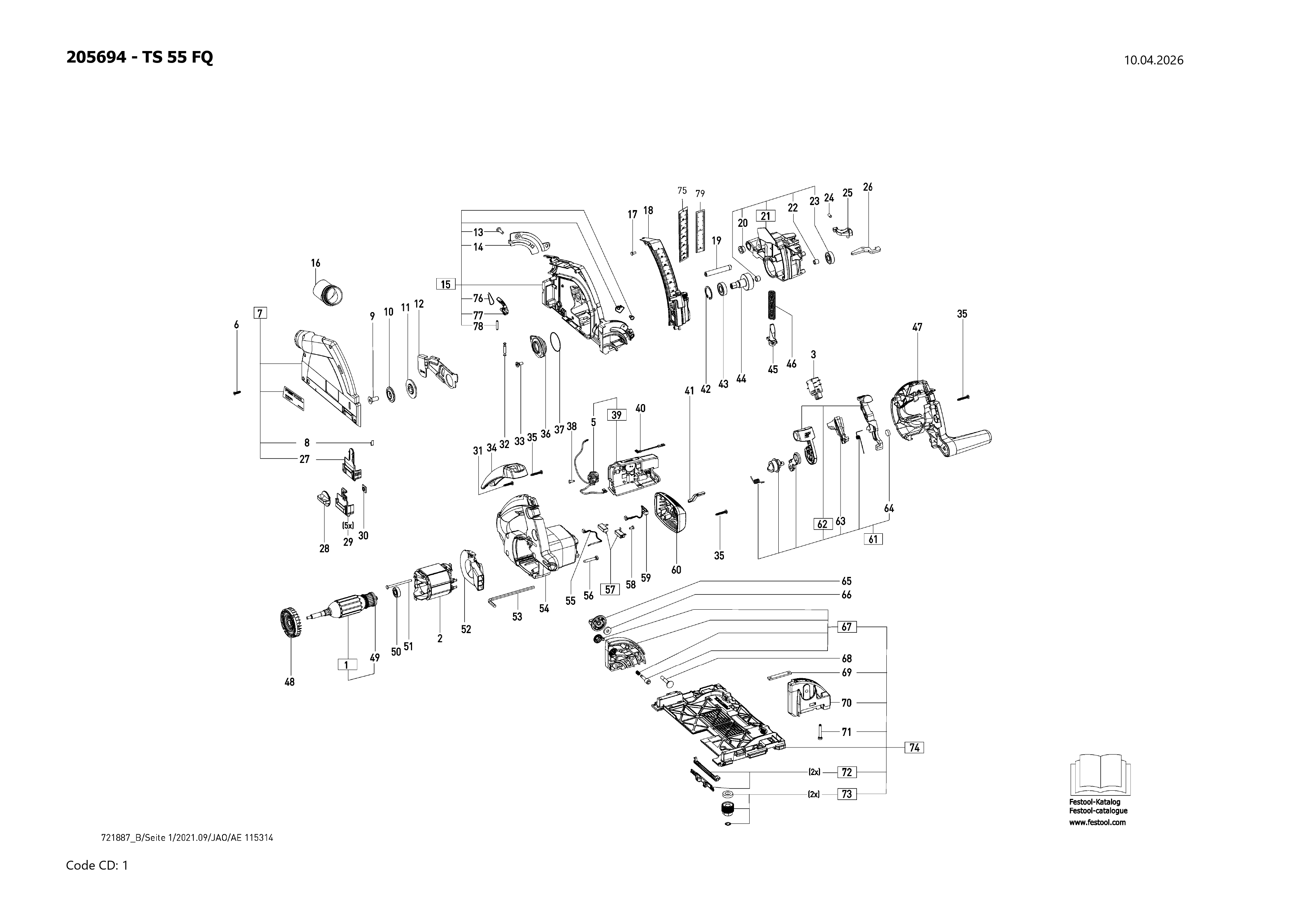 Pièces détachées Scie plongeante Festool TS 55 FQ  - 205694