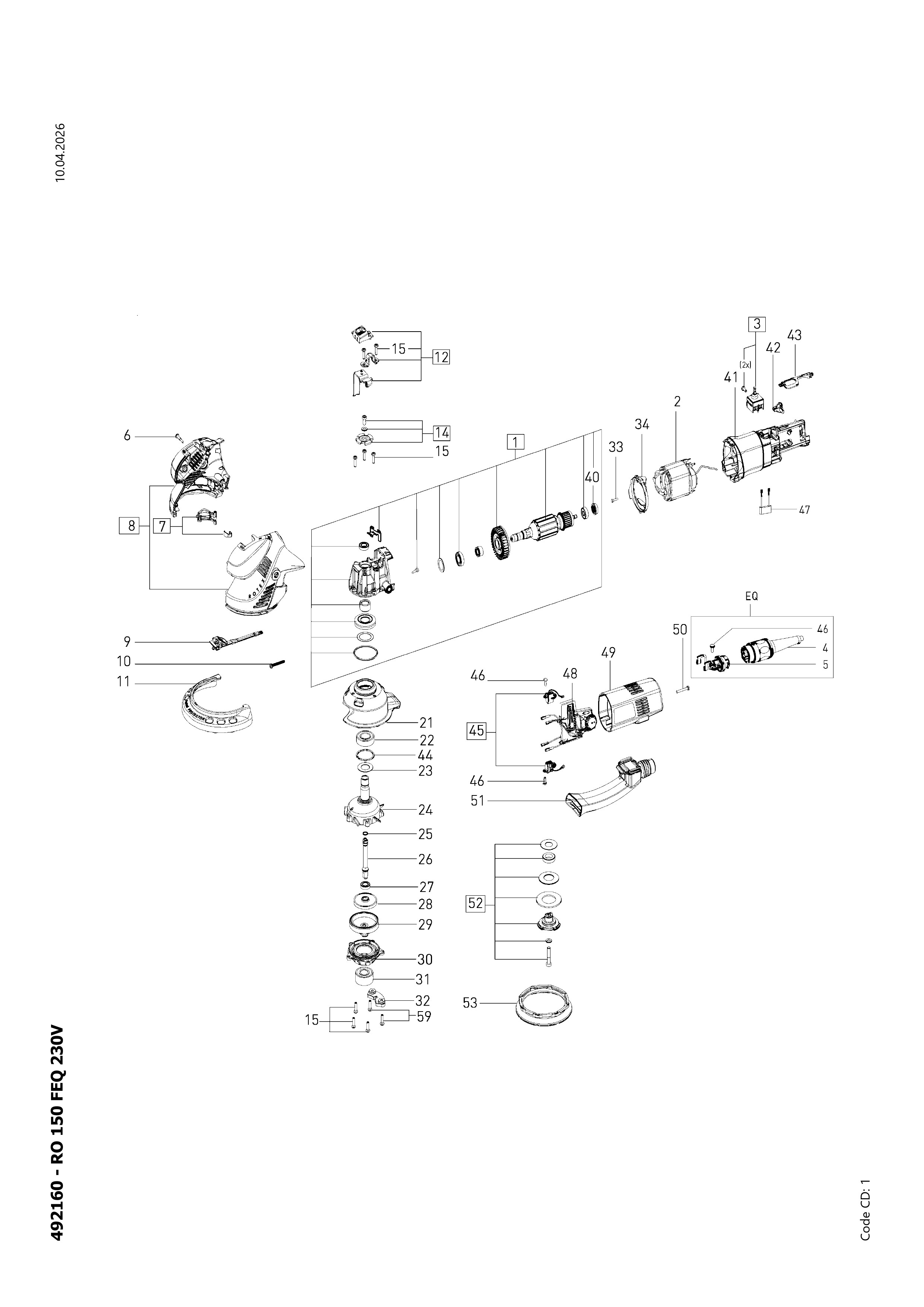 Pièces détachées Ponceuse Festool RO 150 FEQ - 492160