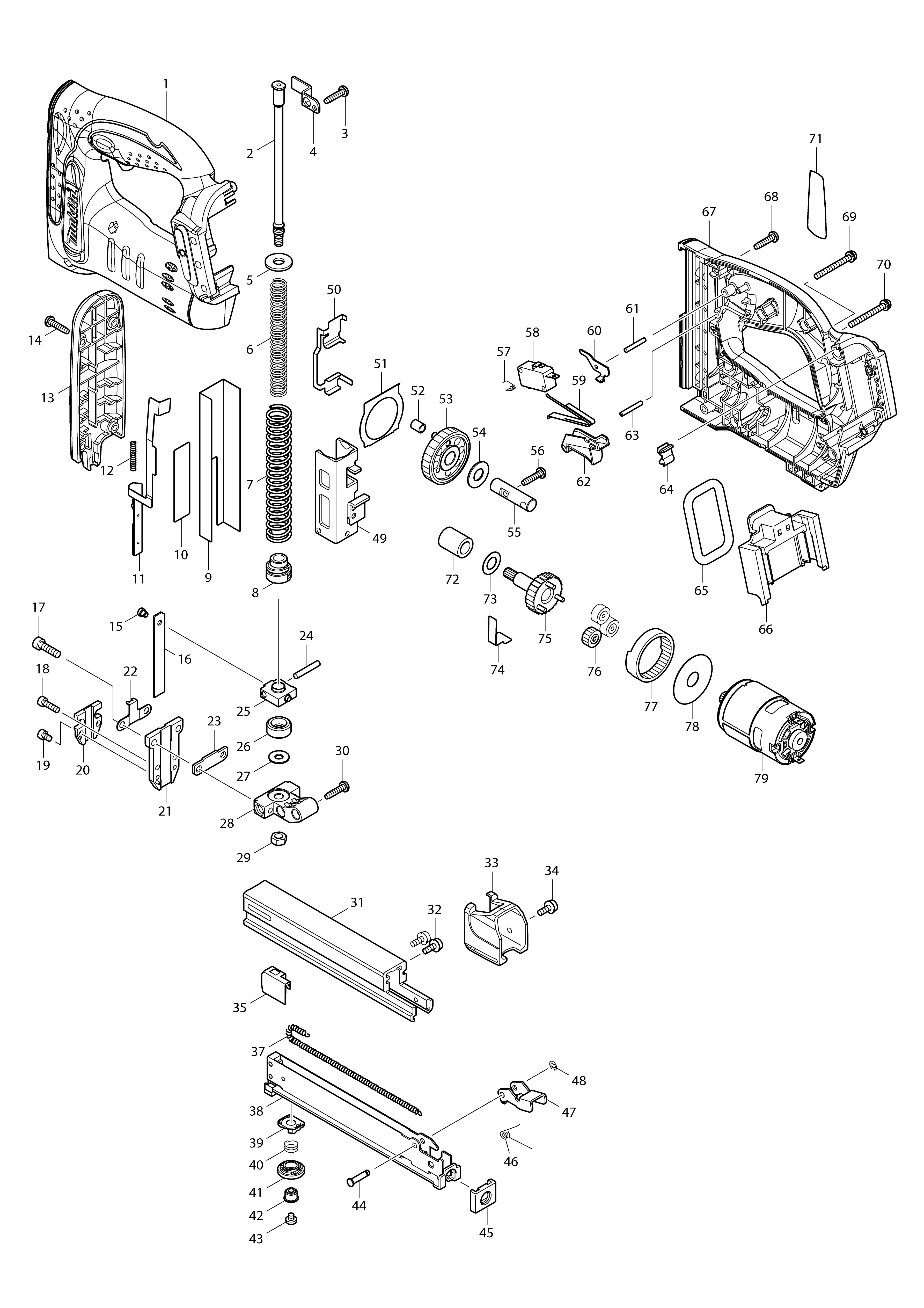 Pièces détachées Agrafeuse Makita DST221