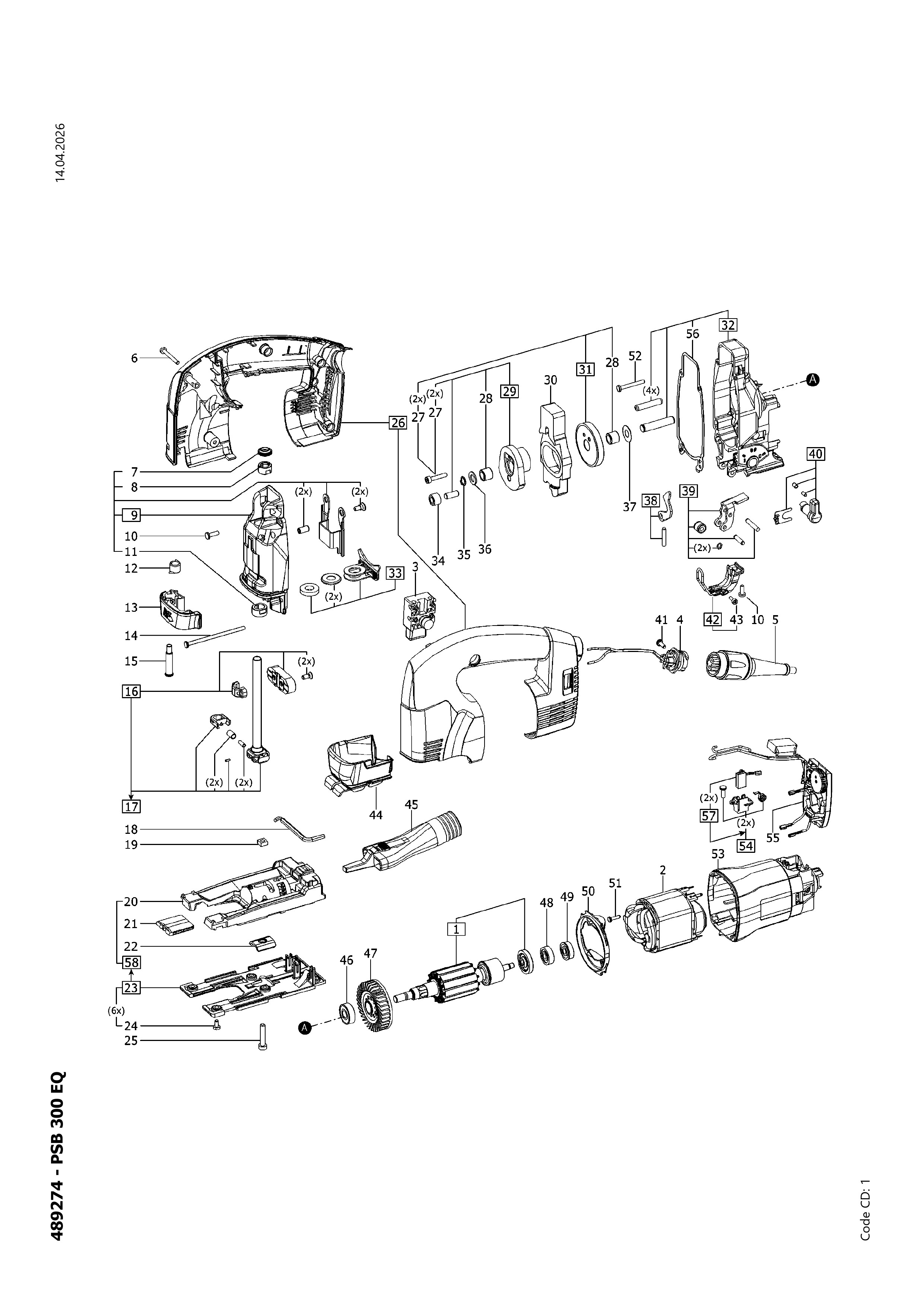 Pièces détachées scie sauteuse Festool PSB 300 EQ - 489274