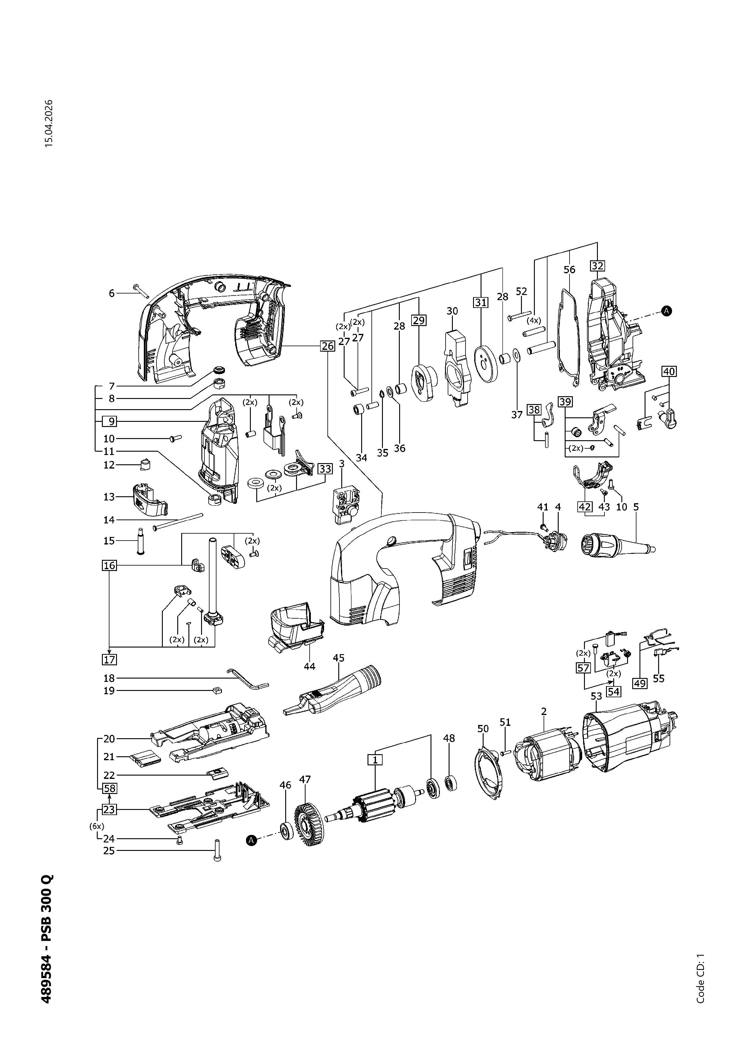 Pièces détachées scie sauteuse Festool PSB 300 Q - 489584