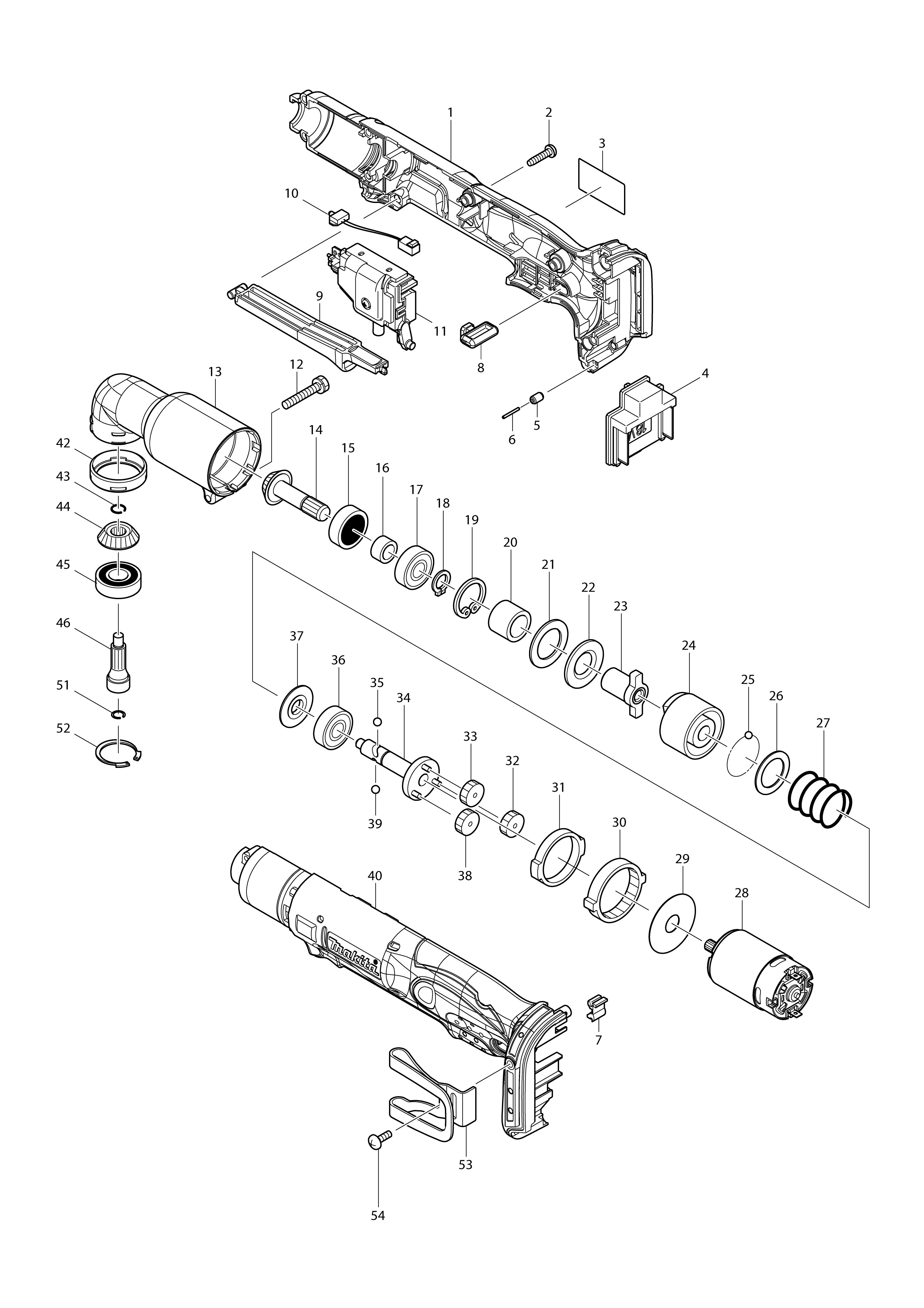 Pièces détachées Visseuse d'angle à chocs Makita DTL061