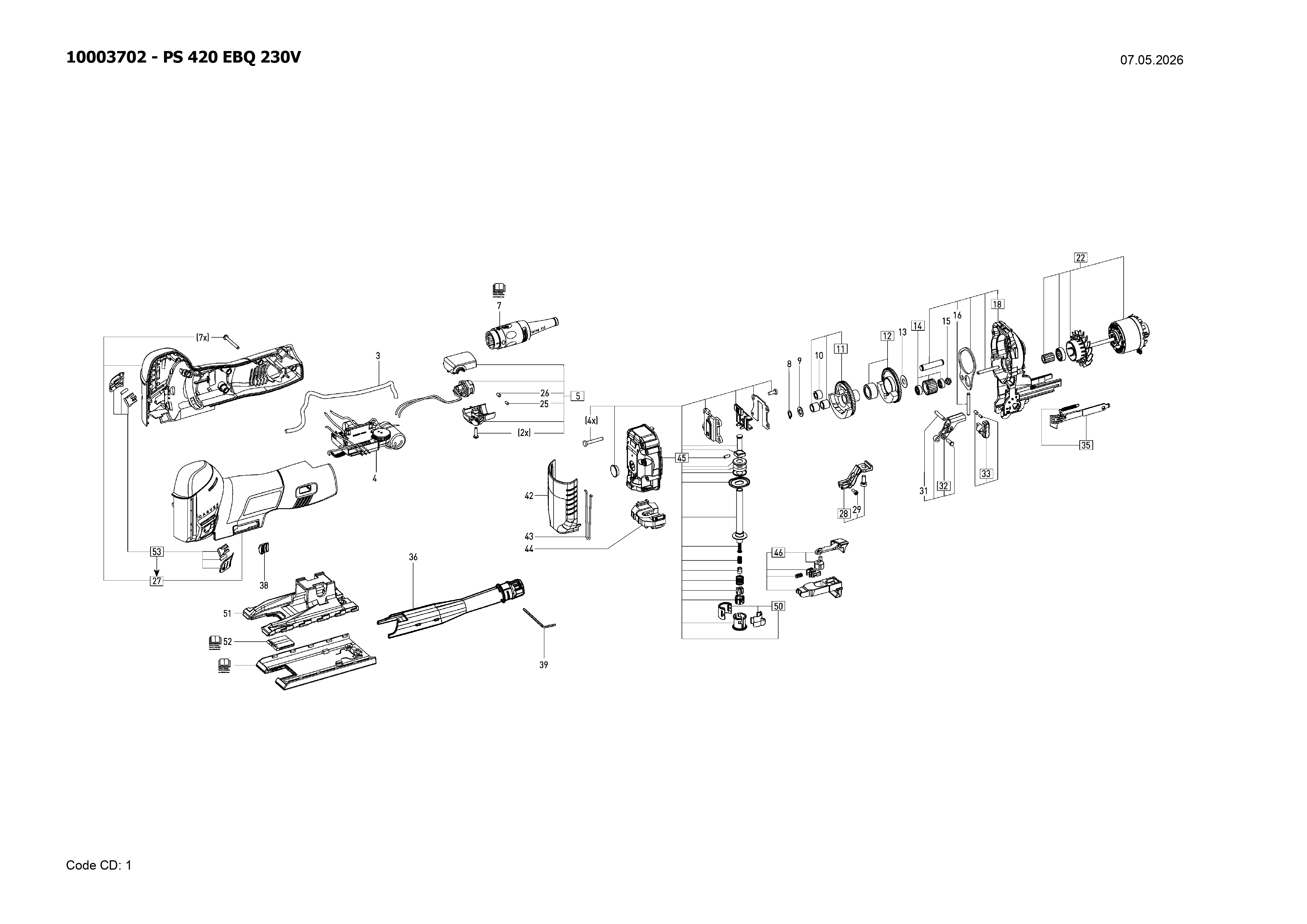 Pièces détachées scie sauteuse Festool PS 420 EBQ - 10003702
