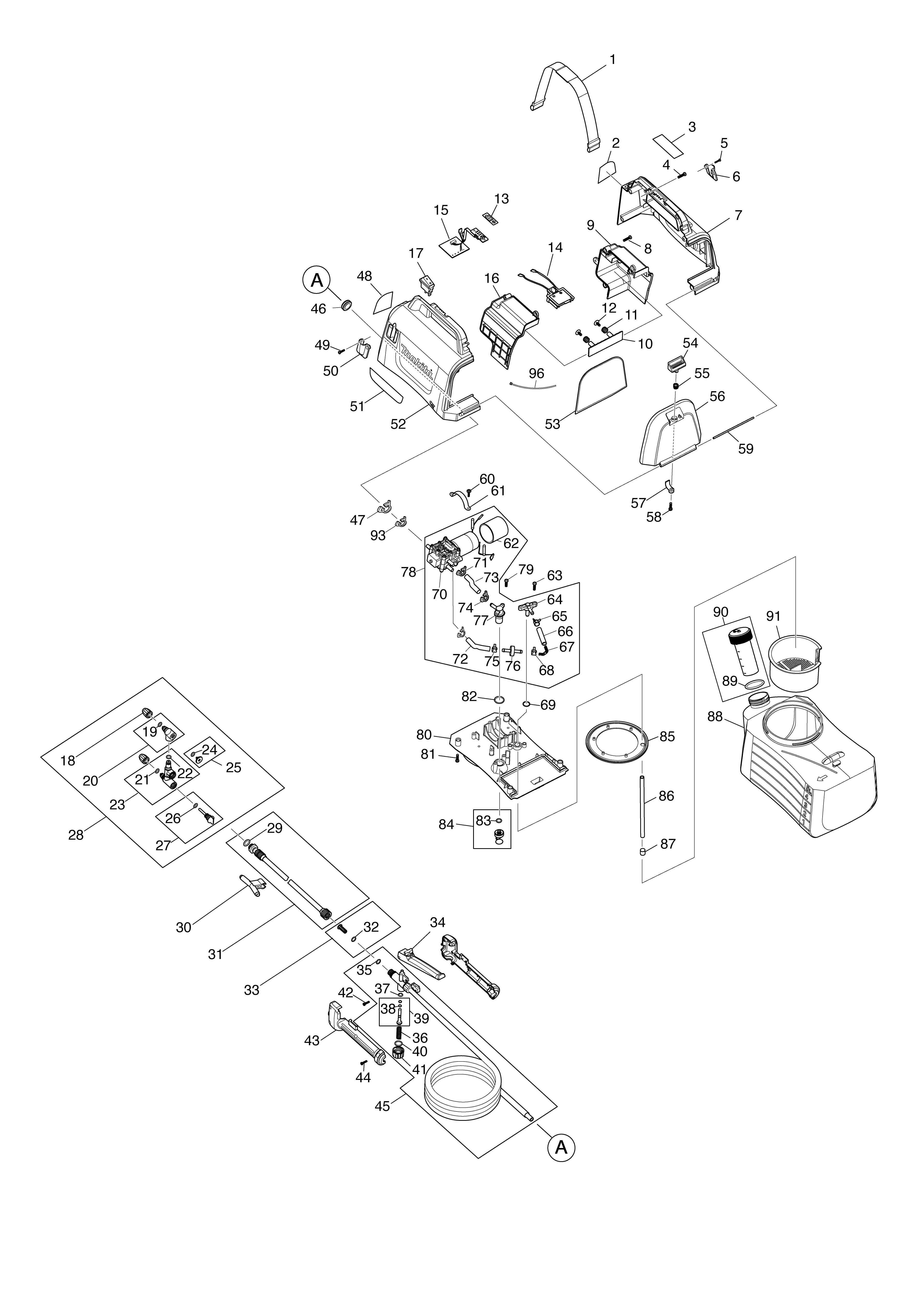 Pièces détachées Pulvérisateur Makita DUS054