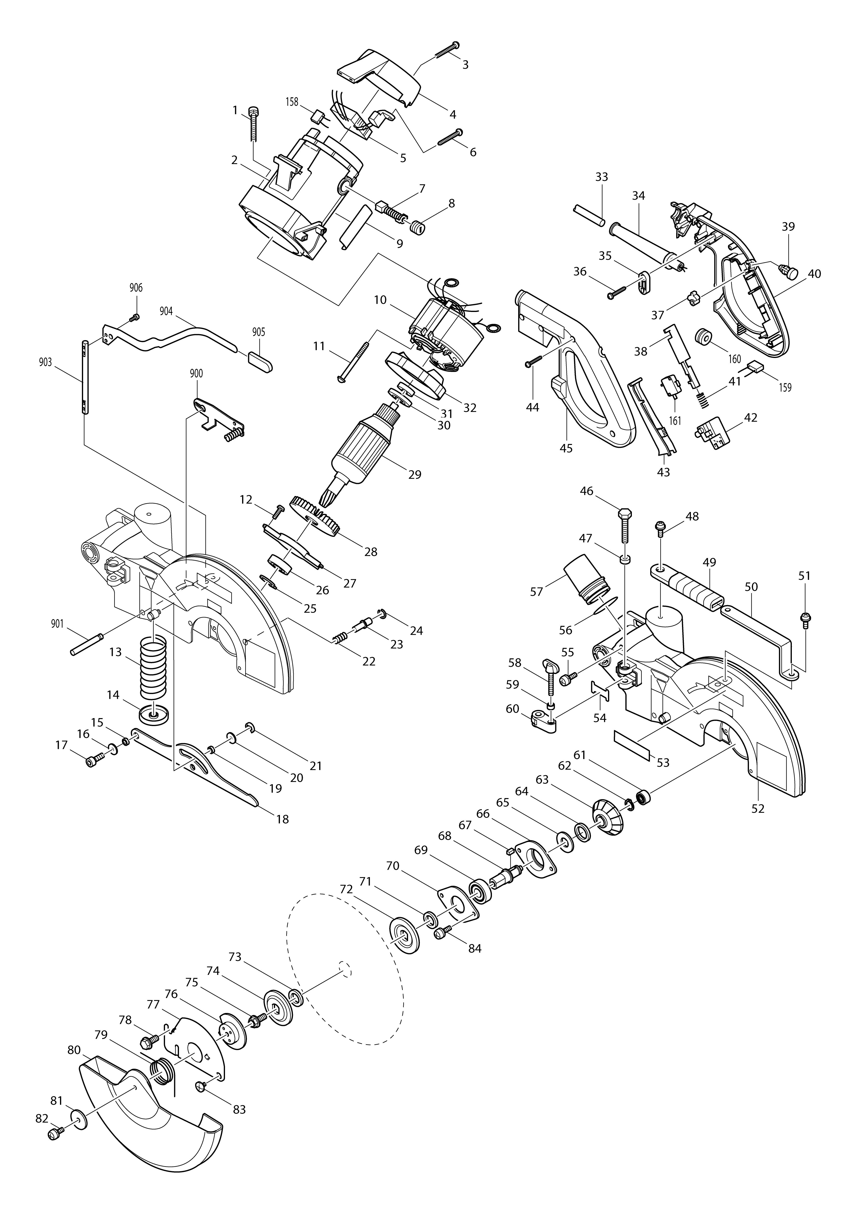 Pièces détachées Scie à onglets Makita LS1013