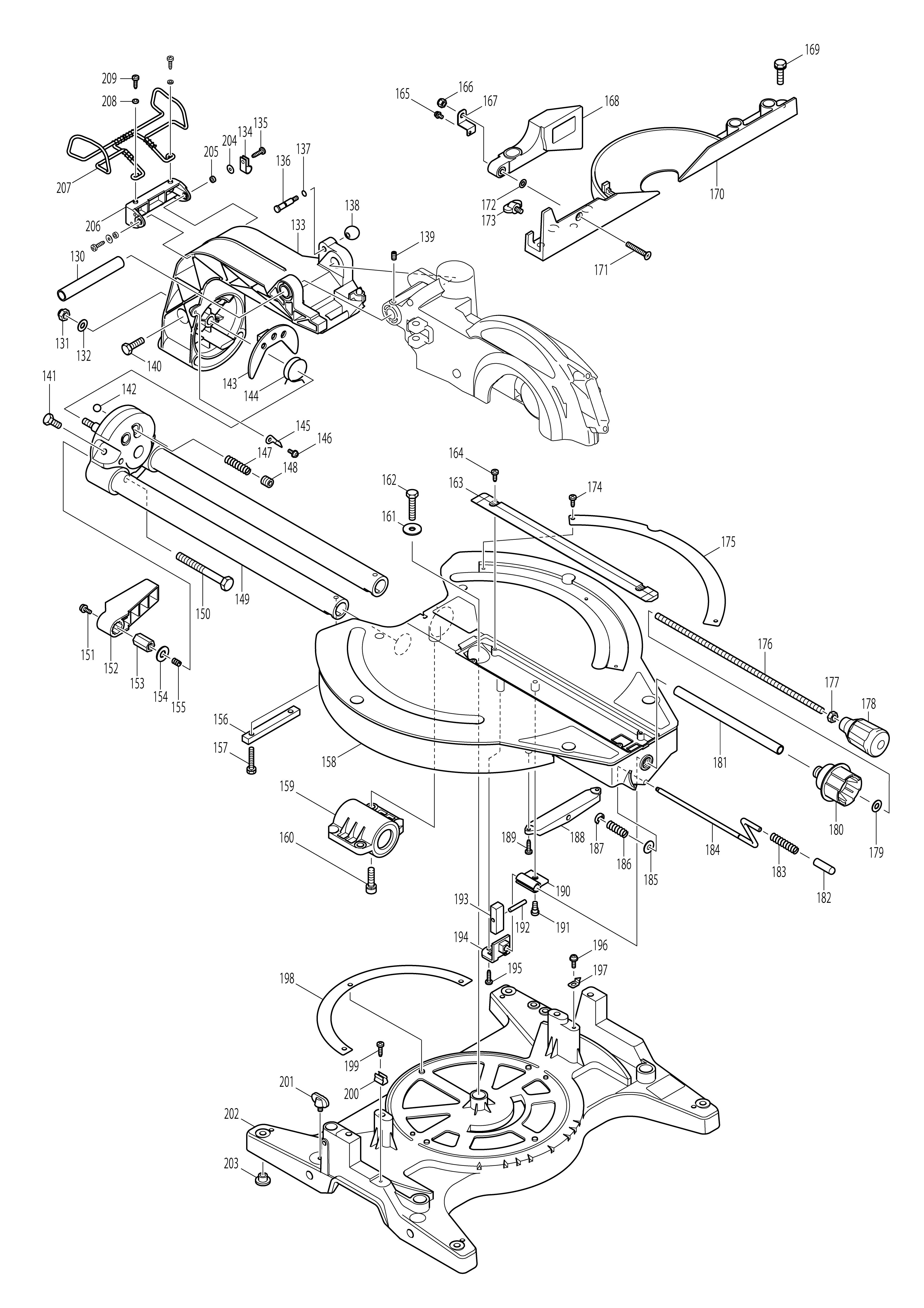 Pièces détachées Scie à onglet Makita LS1013FL