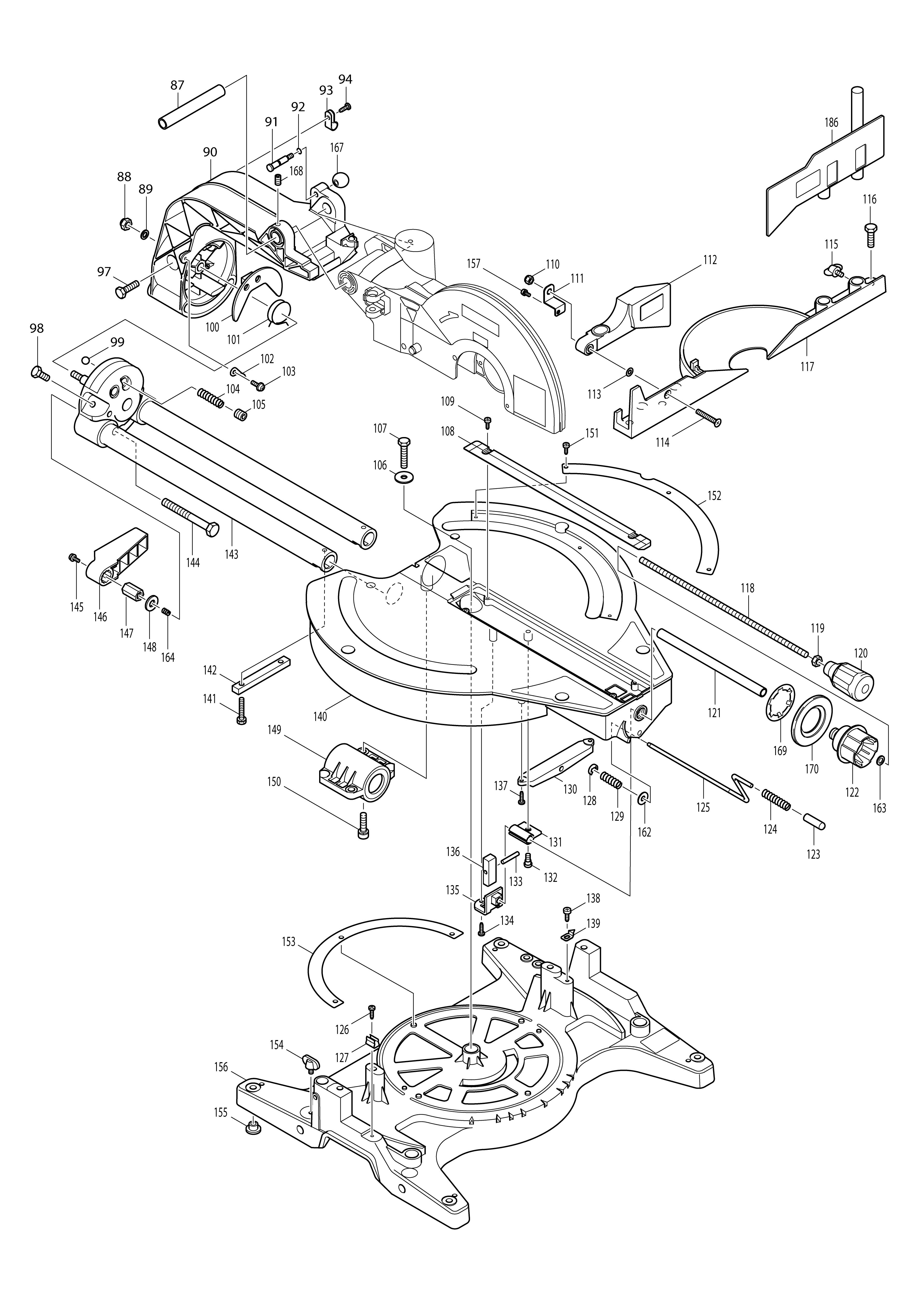 Pièces détachées Scie à onglet Makita LS1013F