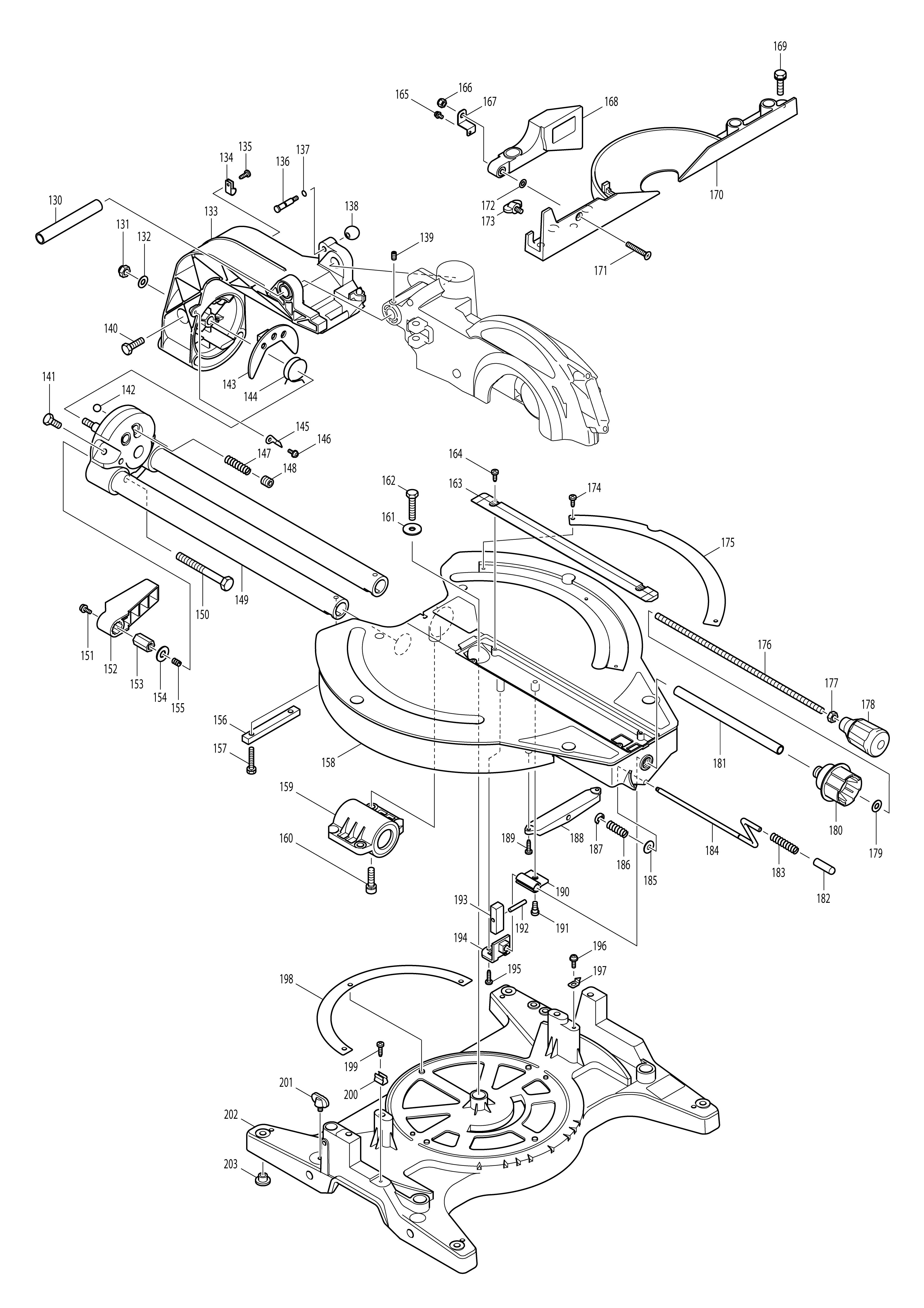 Pièces détachées Scie à onglet Makita LS1013L