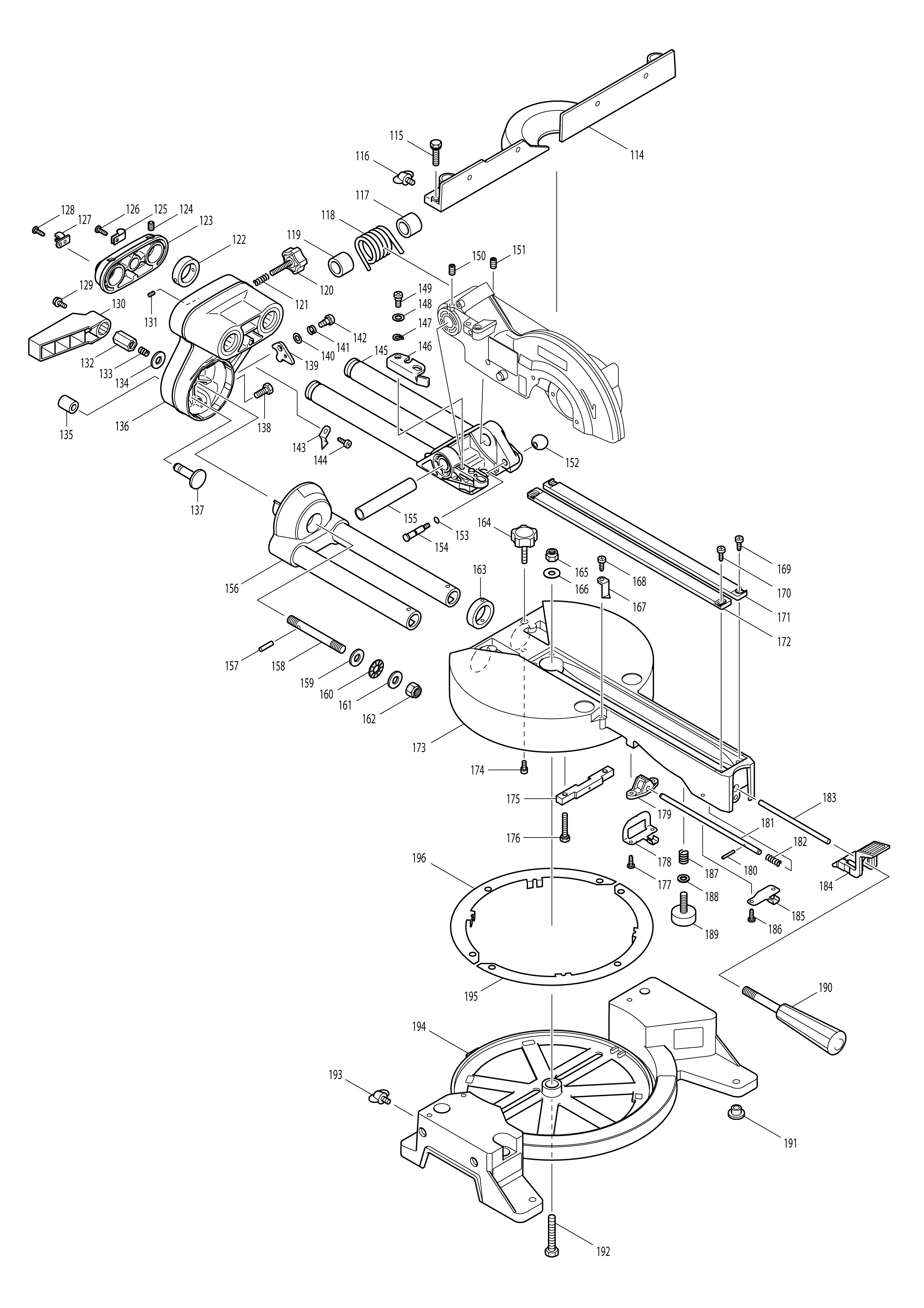 Pièces détachées Scie radiale Makita LS0714