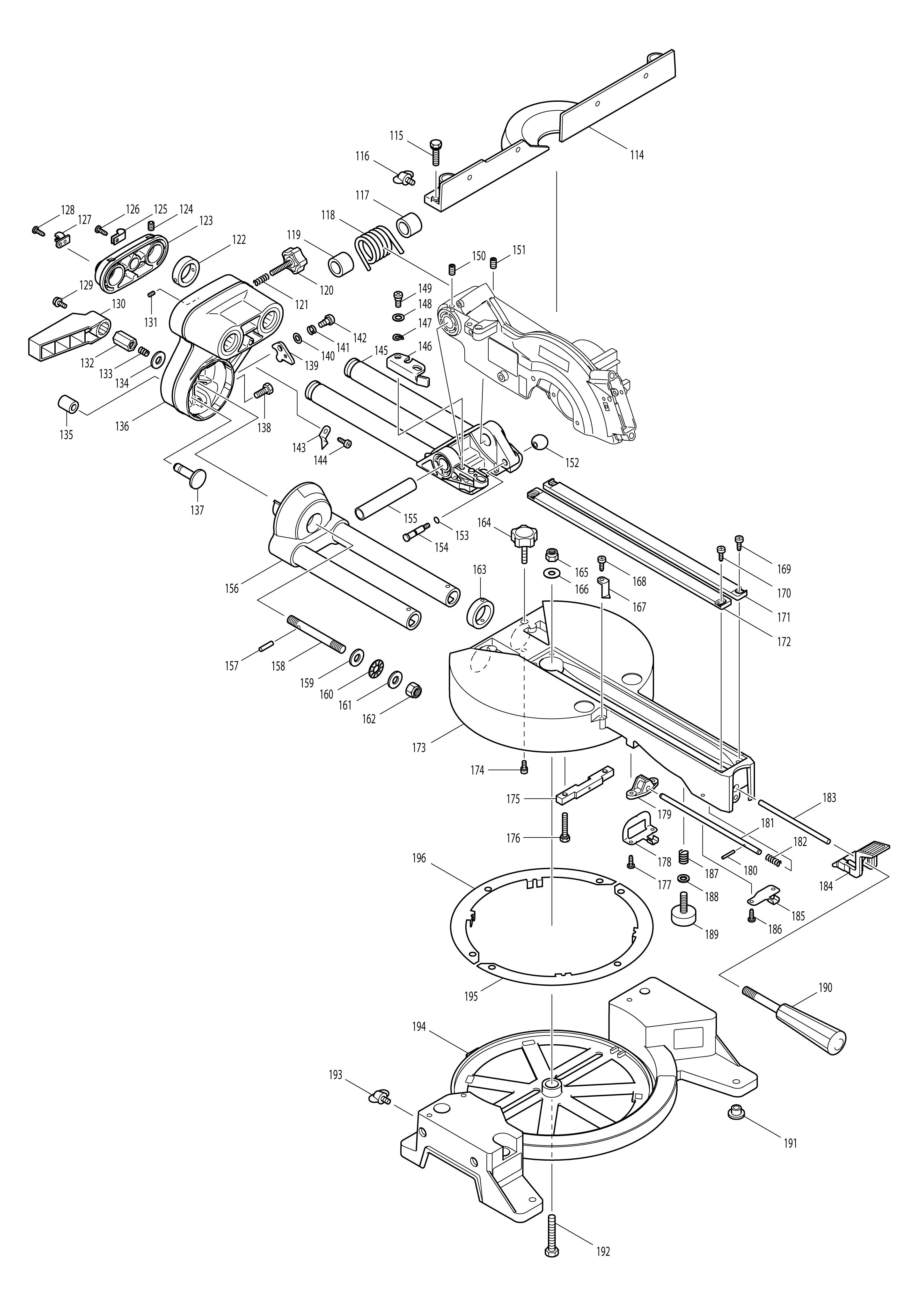 Pièces détachées Scie radiale Makita LS0714FL