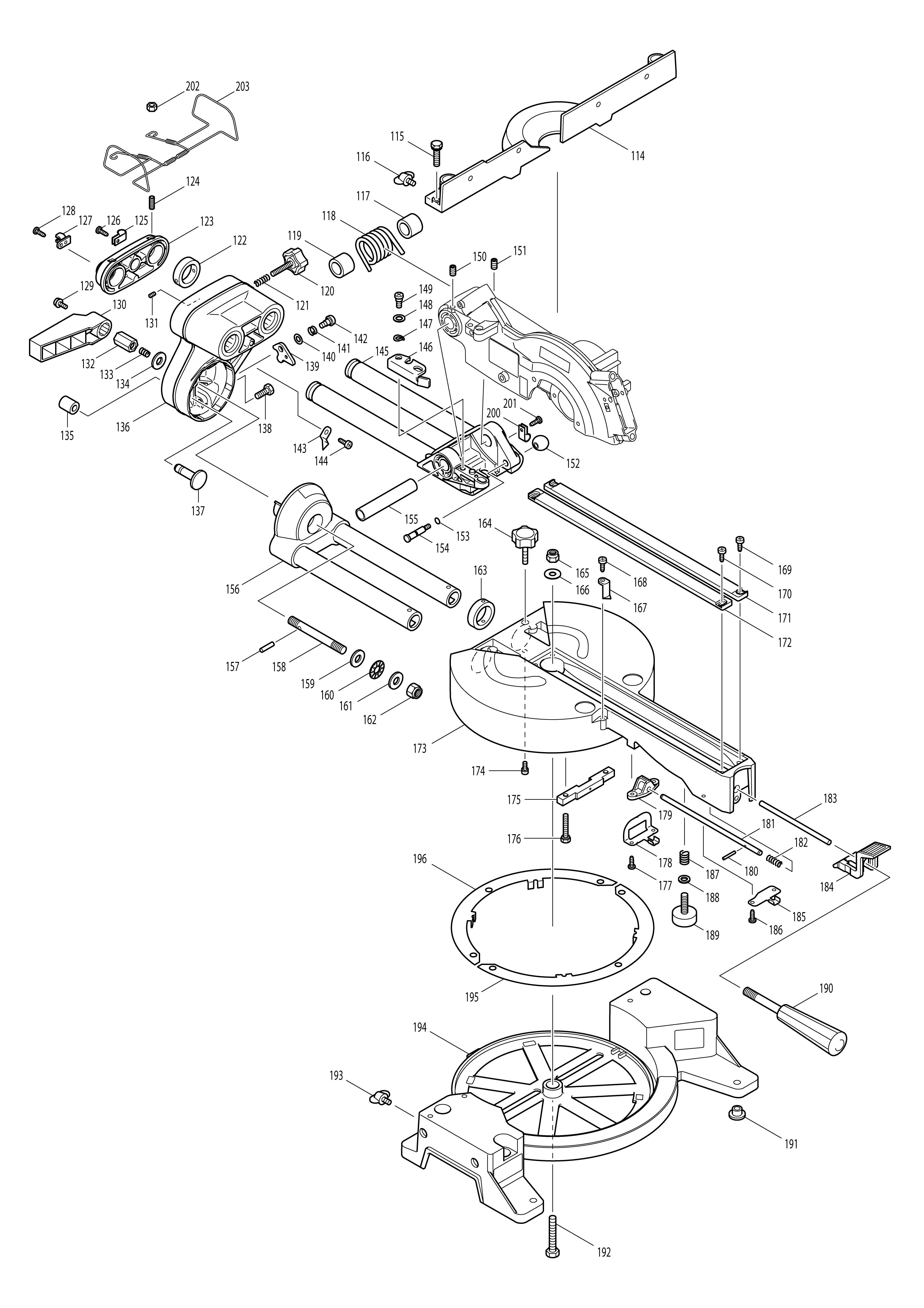 Pièces détachées Scie radiale Makita LS0714F
