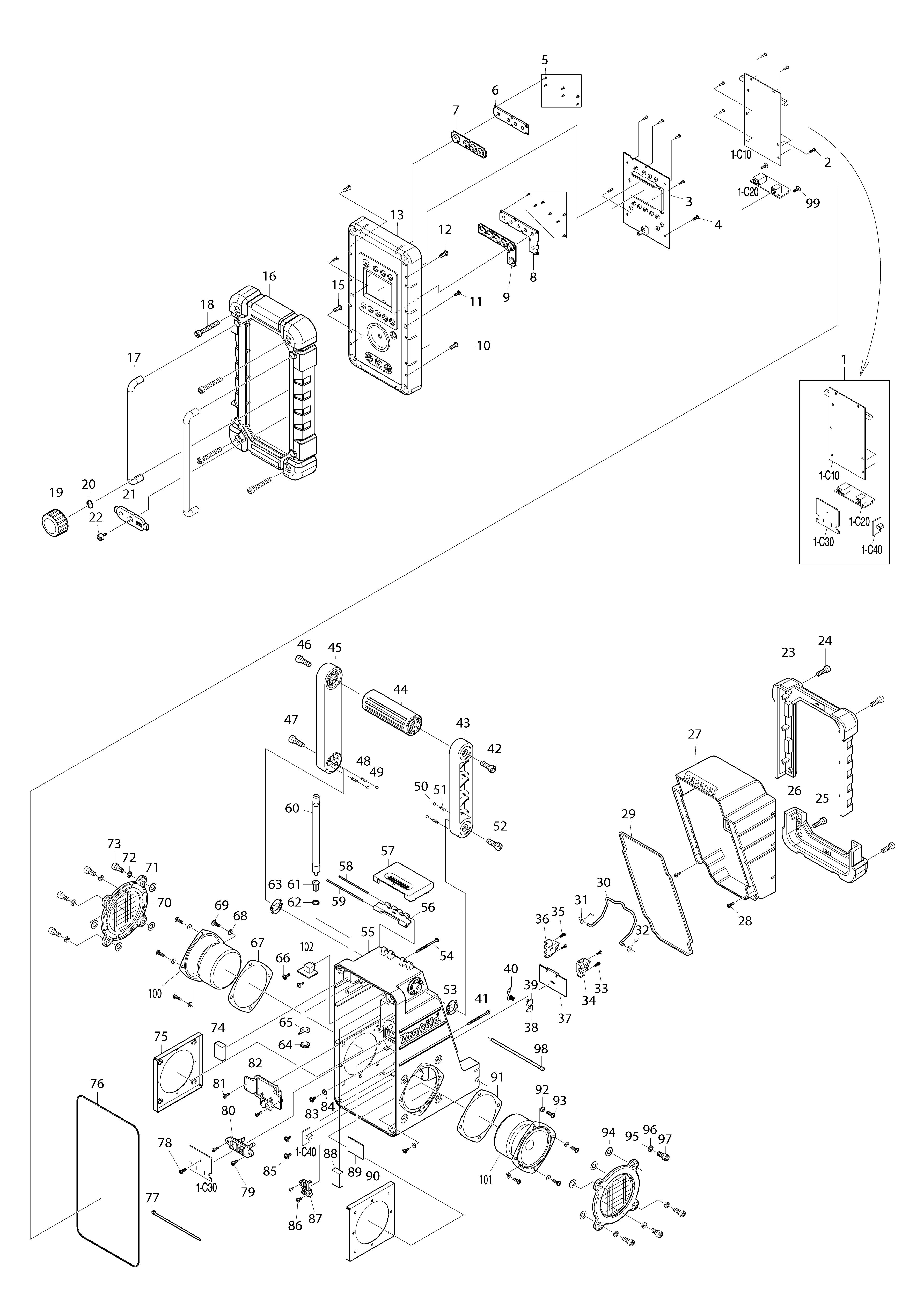 Pièces détachées Radio de chantier Makita BMR102