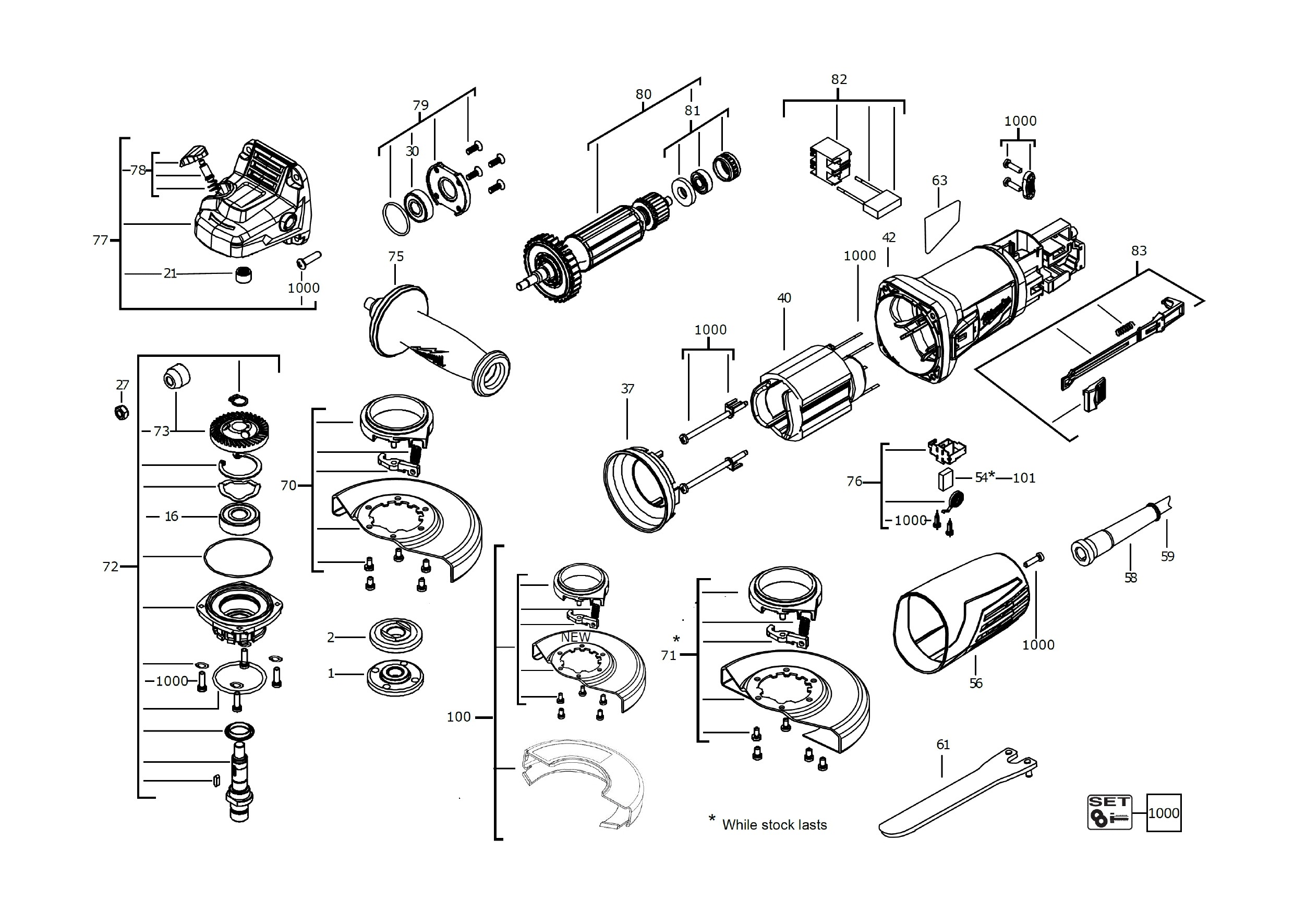 Pièces détachées Meuleuse d'angle Milwaukee AG10-125EK - 452952