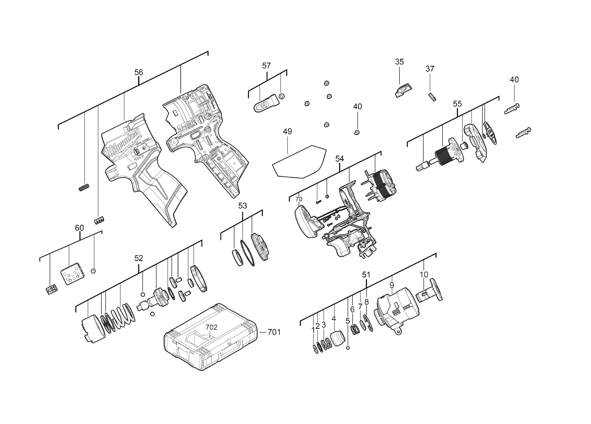 Pièces détachées Visseuse à choc Milwaukee M12 FID2 - 481294