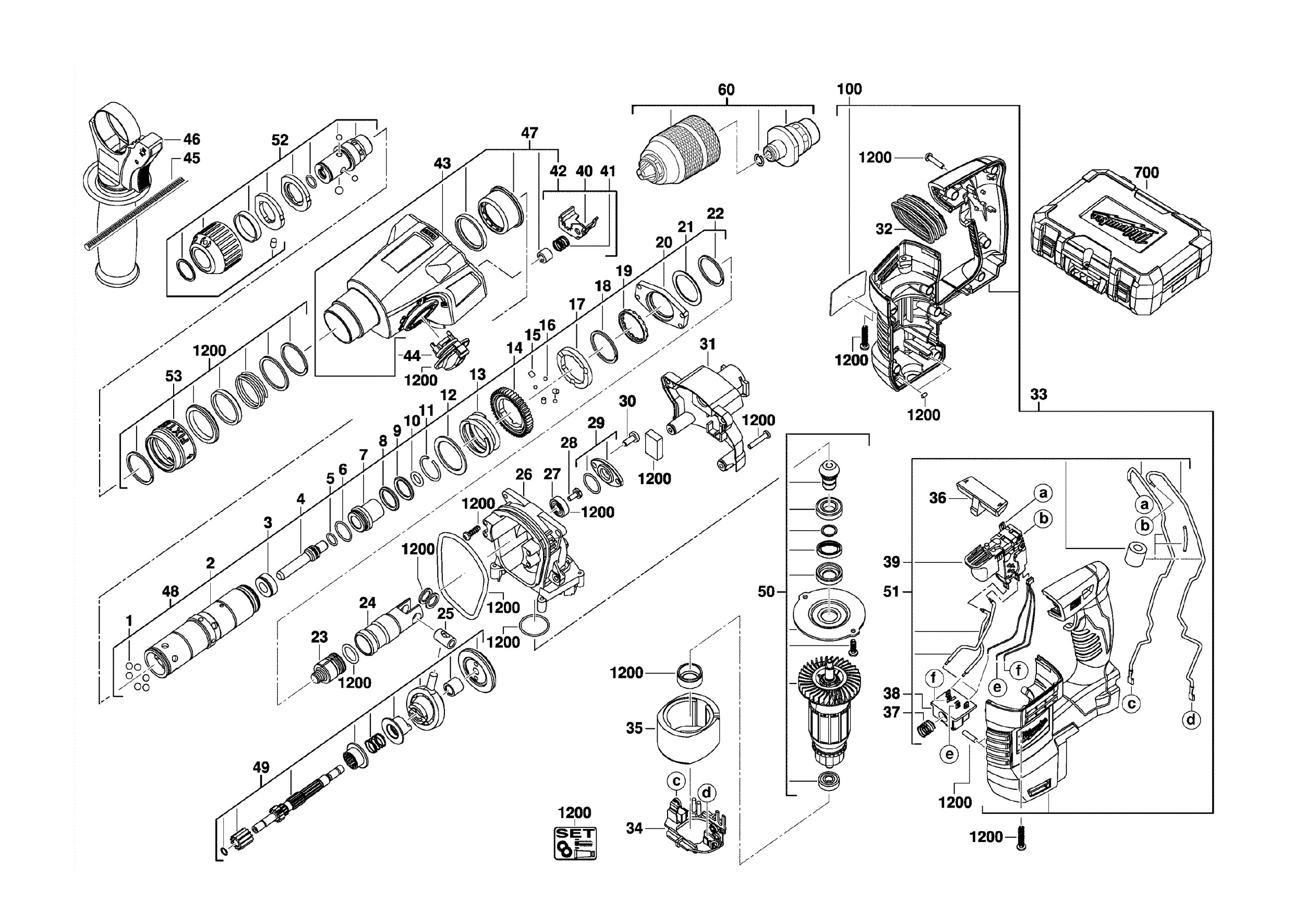 Pièces détachées Perforateur Milwaukee HD18HX - 428696