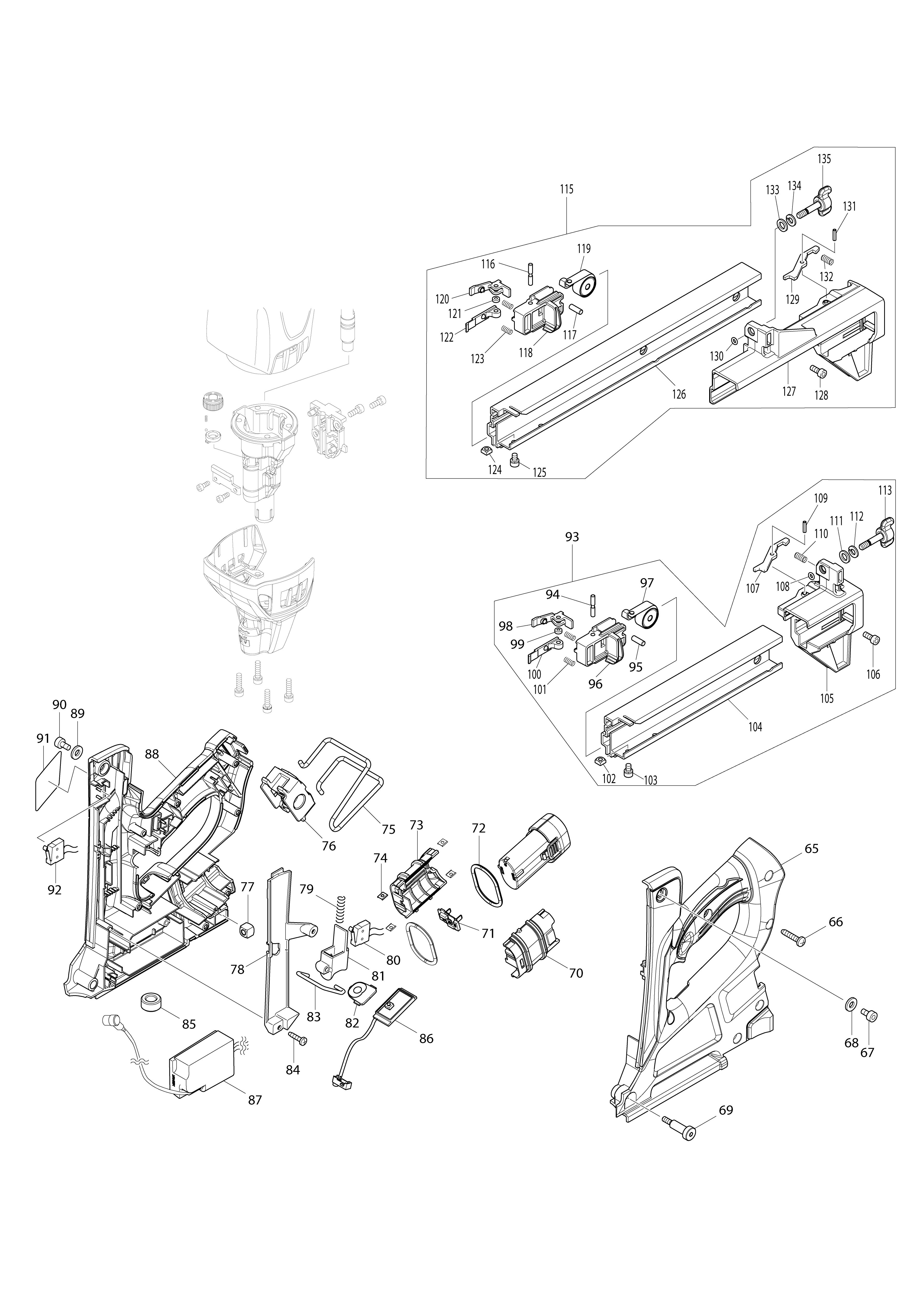 Pièces détachées Cloueur à gaz Makita GN420C