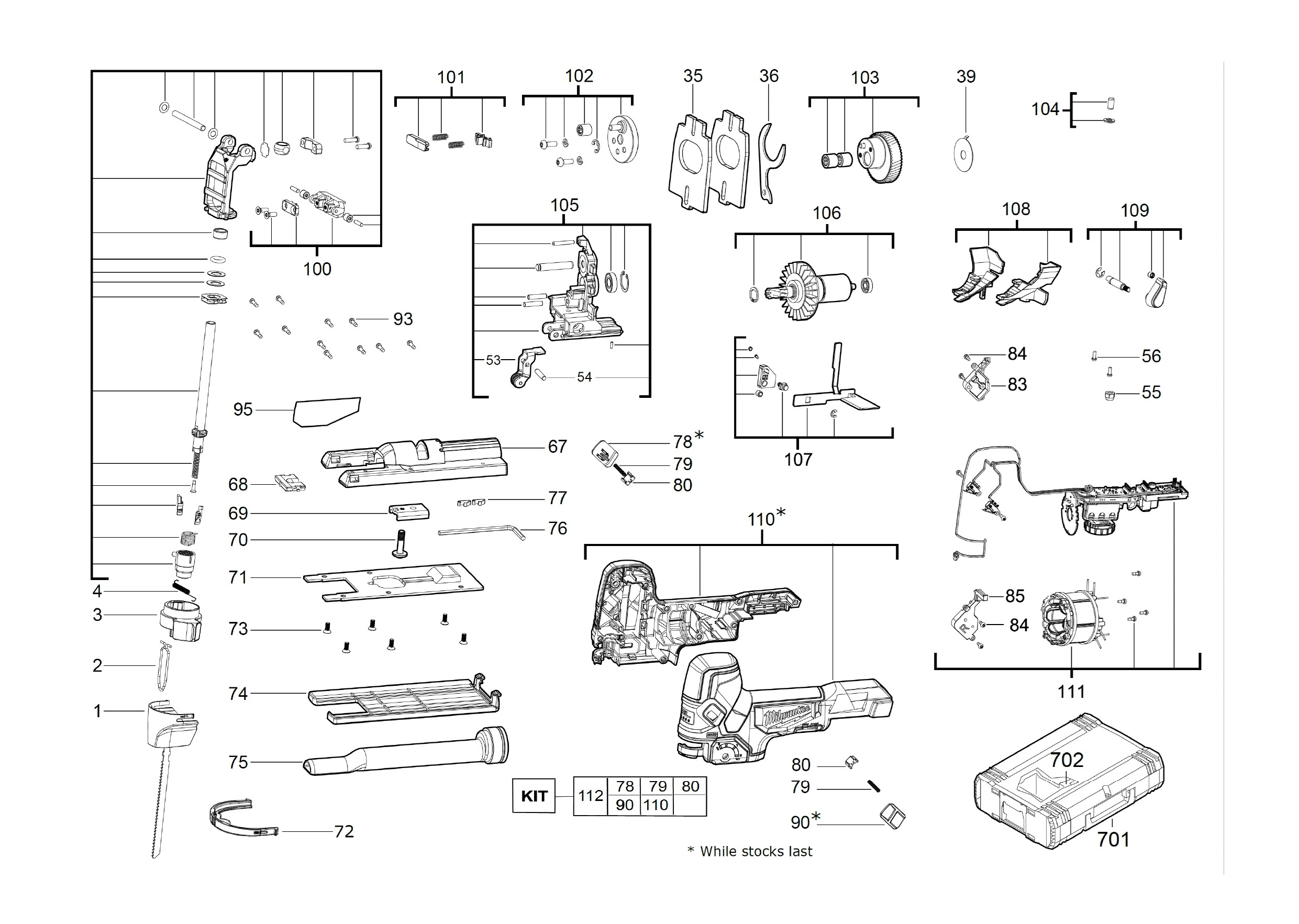 Pièces détachées Scie Sauteuse Milwaukee M18 FBJS - 469271