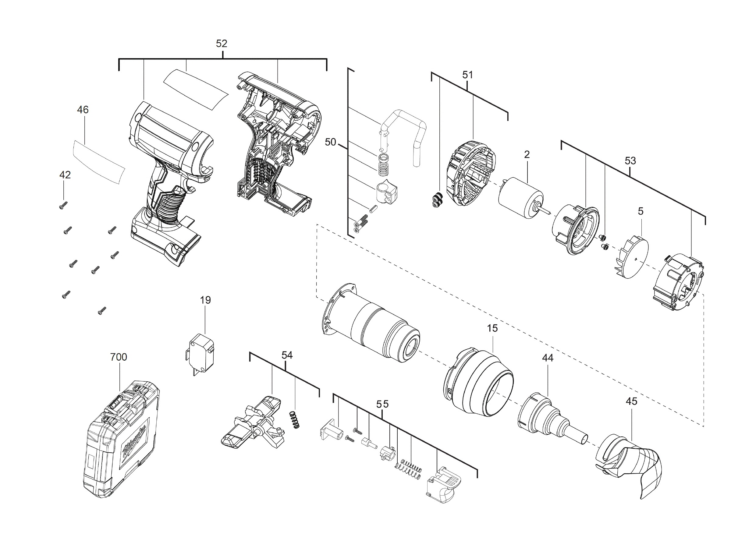 Pièces détachées Décapeur thermique Milwaukee M18 BHG - 460901