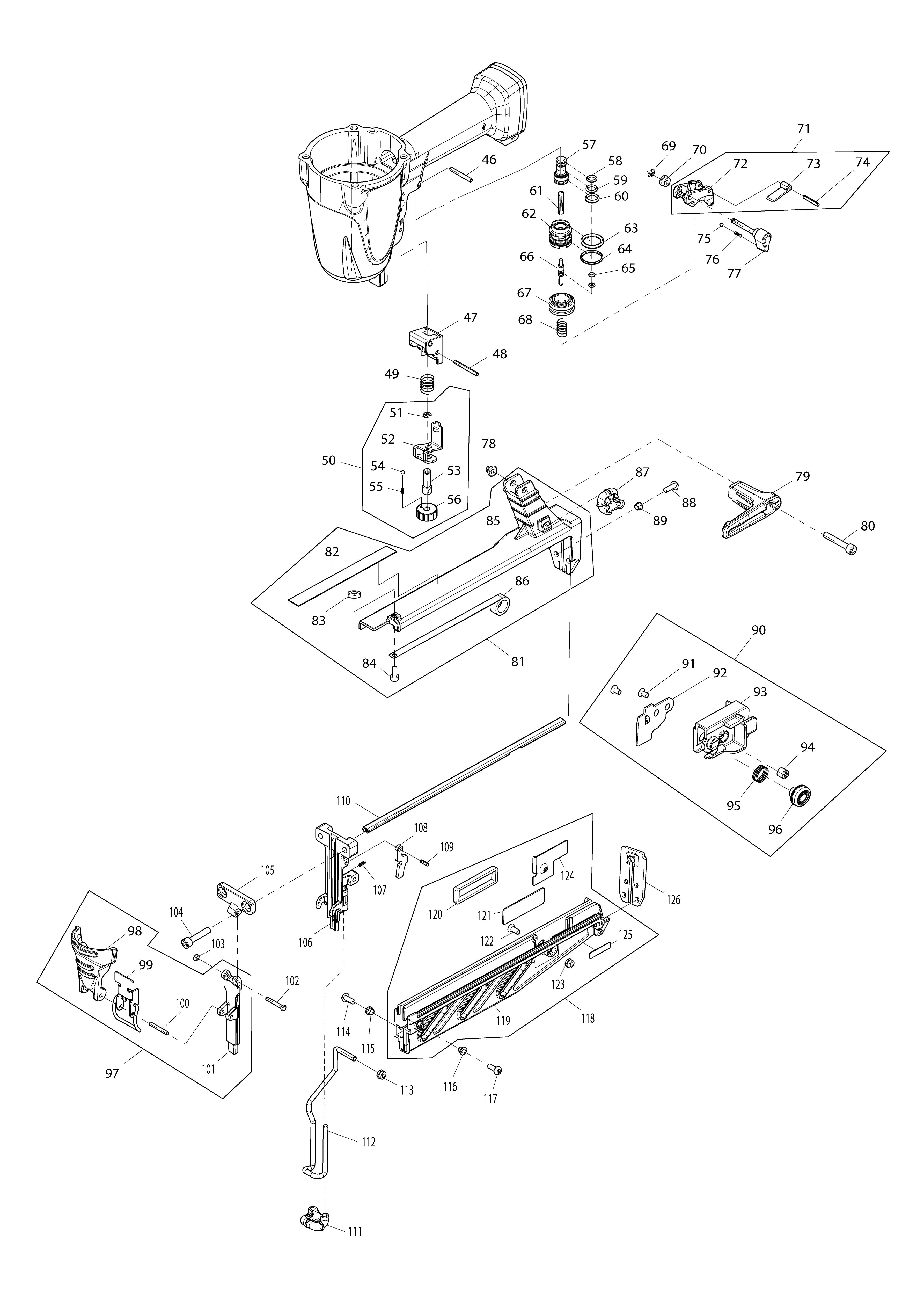 Pièces détachées Cloueur pneumatique Makita AF601