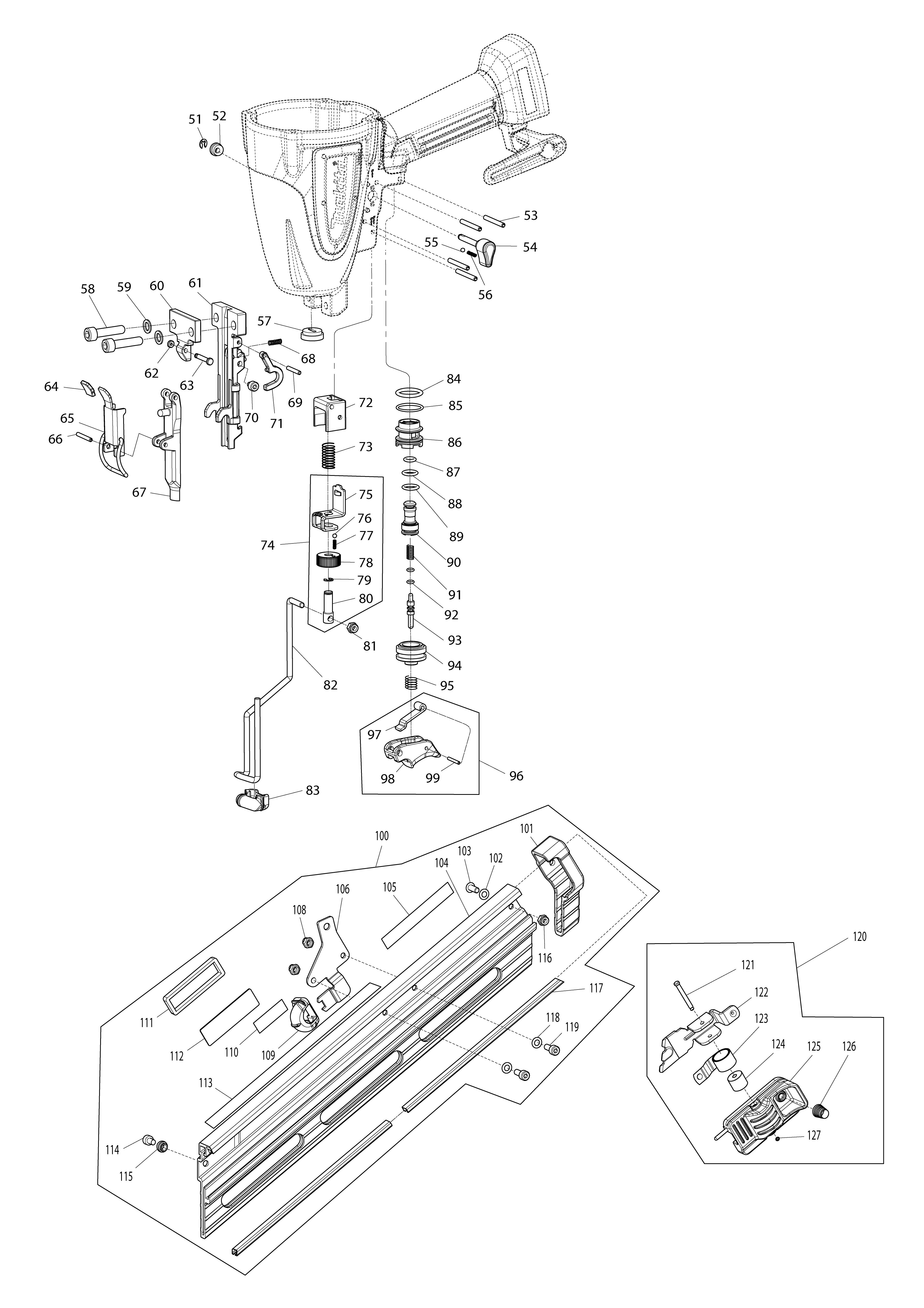 Pièces détachées Cloueur pneumatique Makita AF635