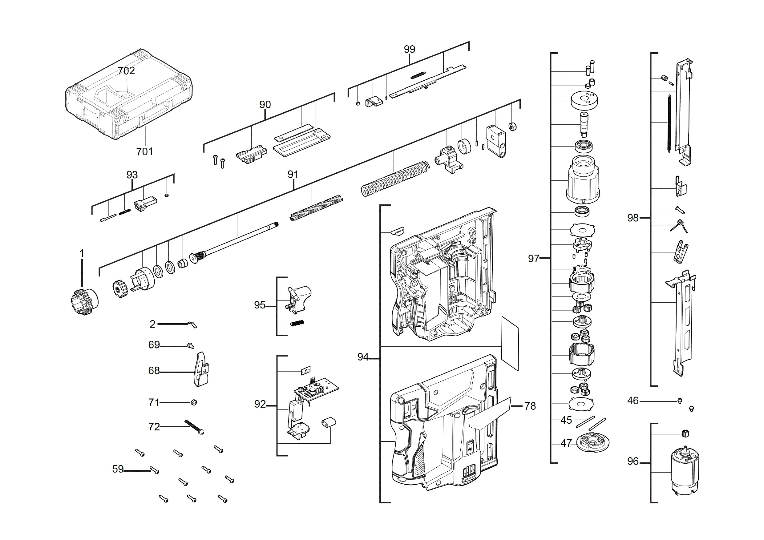 Pièces détachées Agrafeuse Milwaukee M12 BST - 458987