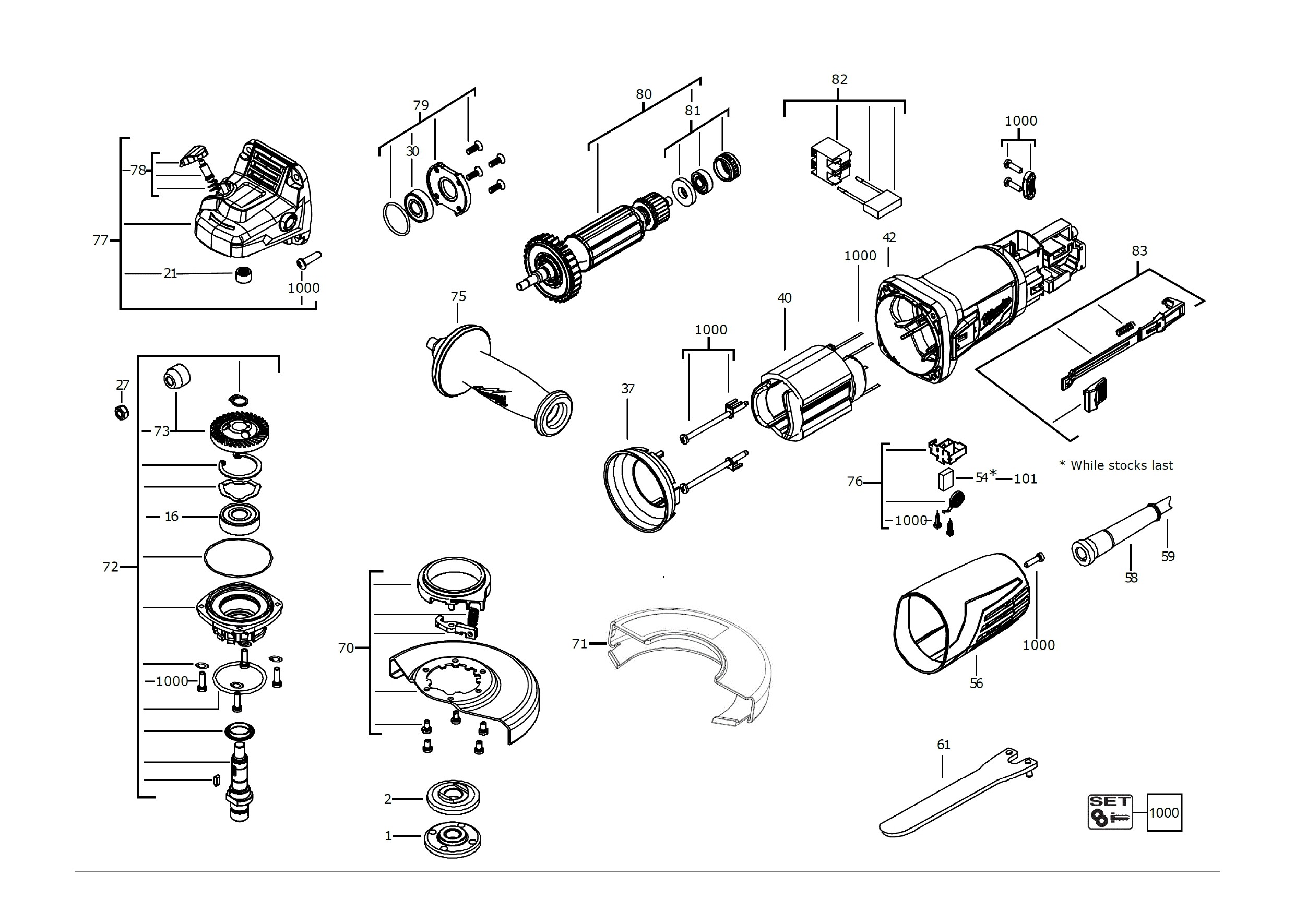 Pièces détachées Meuleuse d'angle Milwaukee AG10-125EK - 509010