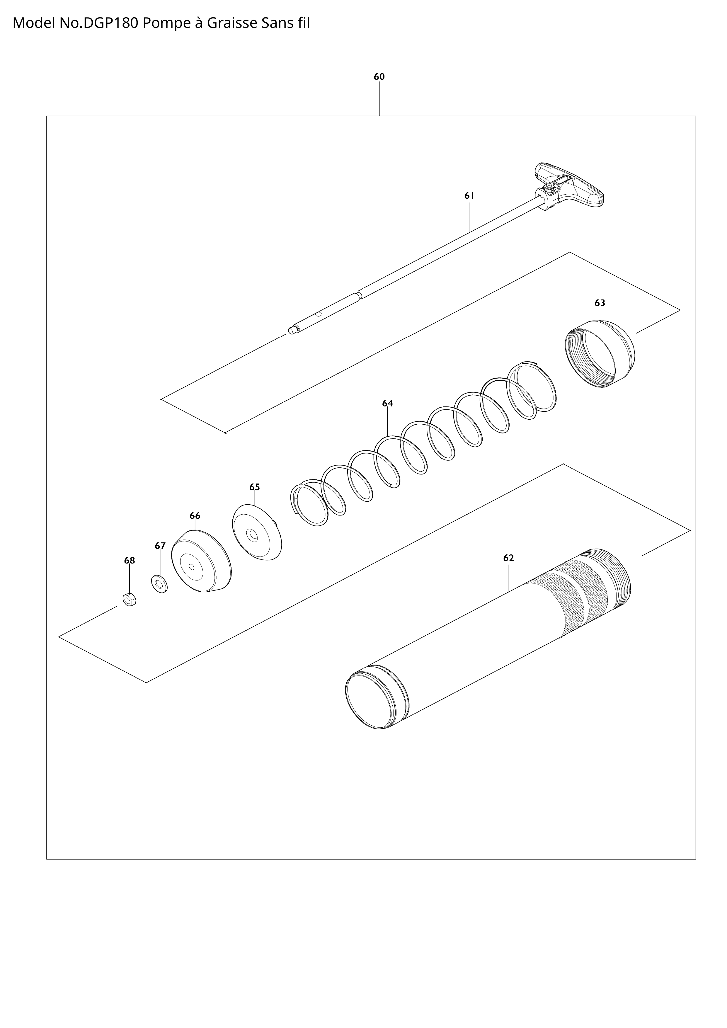 Pièces détachées Pompe à graisse Makita DGP180