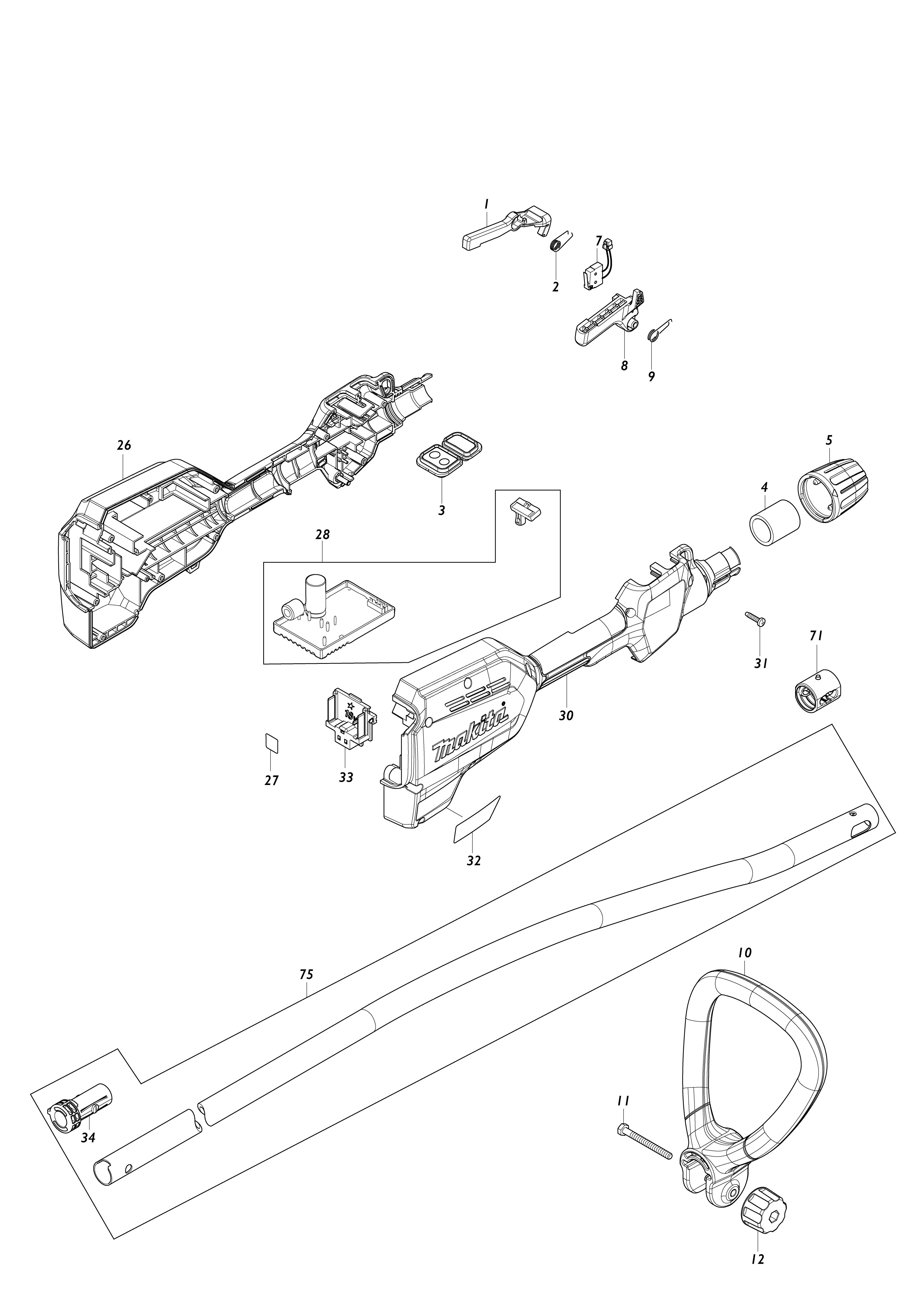 Pièces détachées Coupe-herbe Makita DUR189