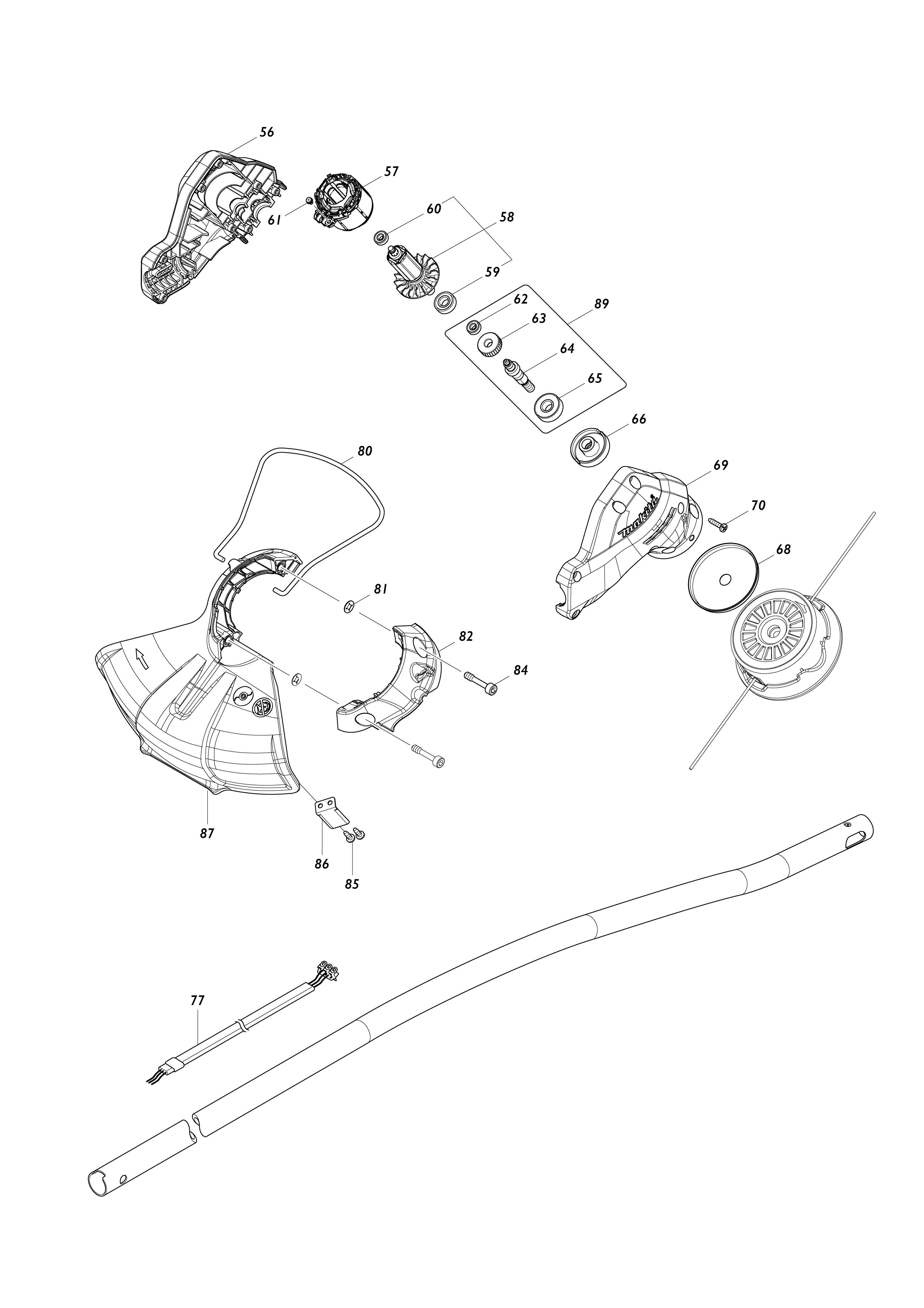 Pièces détachées Coupe-herbe Makita DUR189