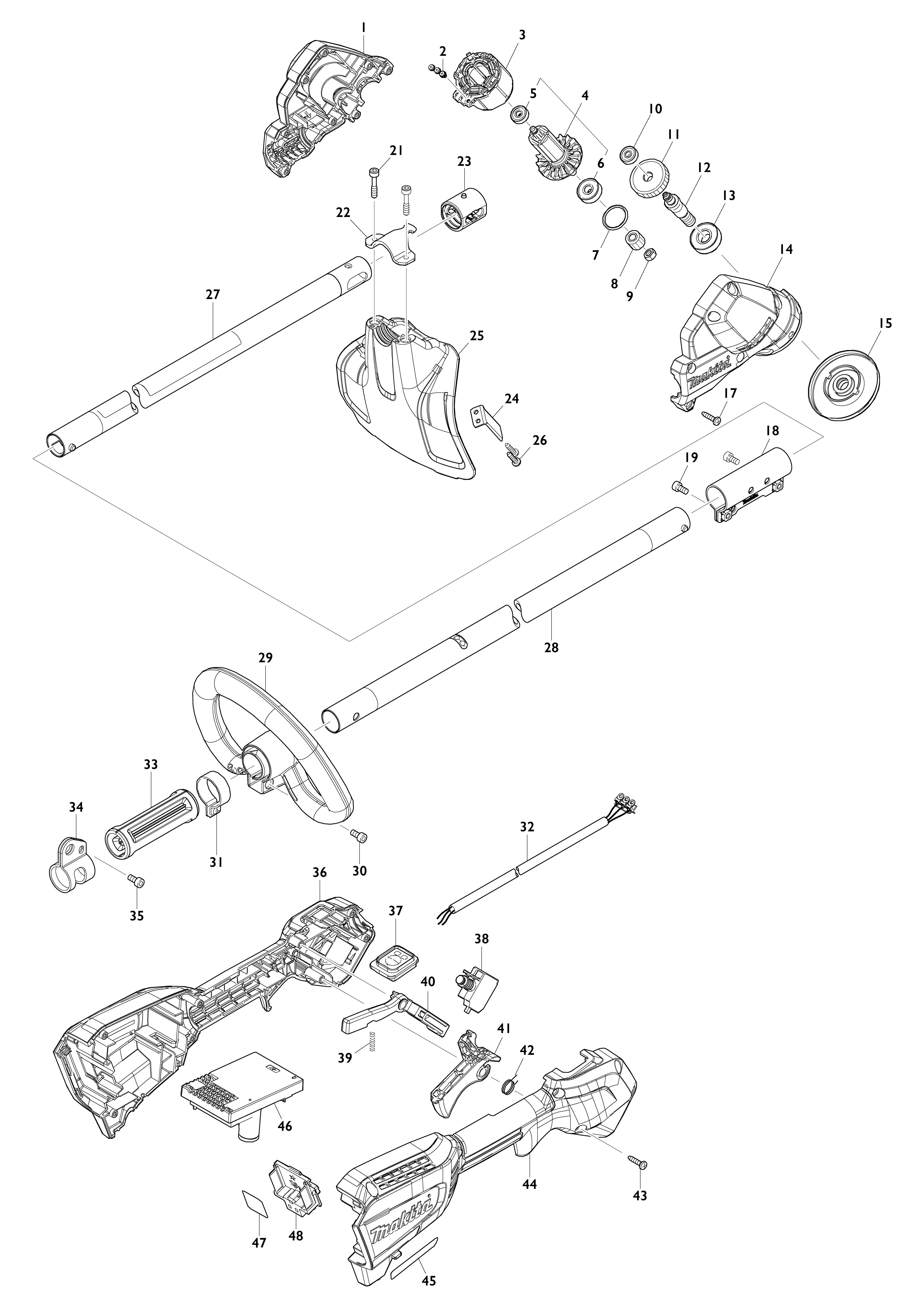 Pièces détachées Coupe-herbe Makita DUR192