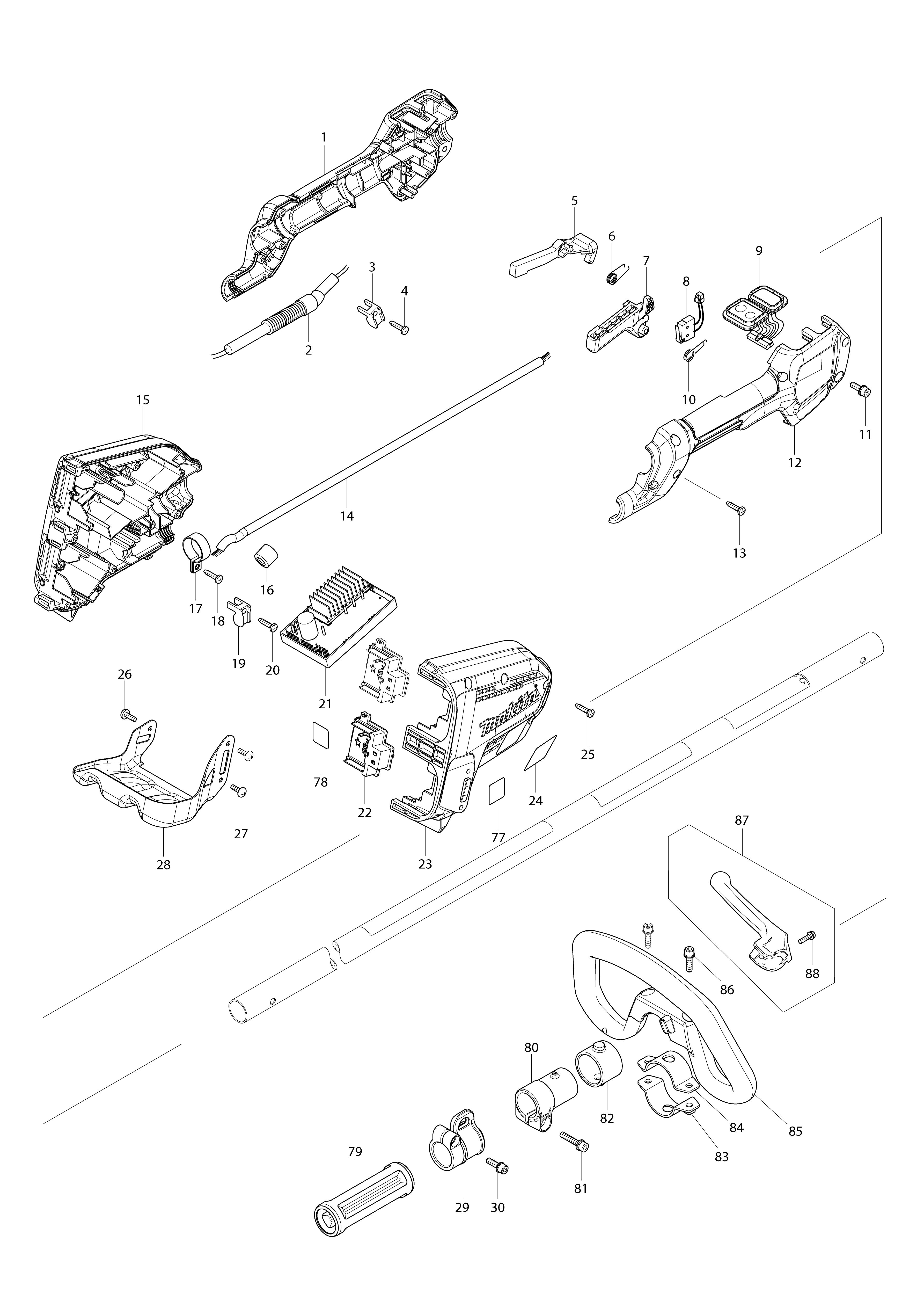 Pièces détachées Coupe herbe Makita DUR368L