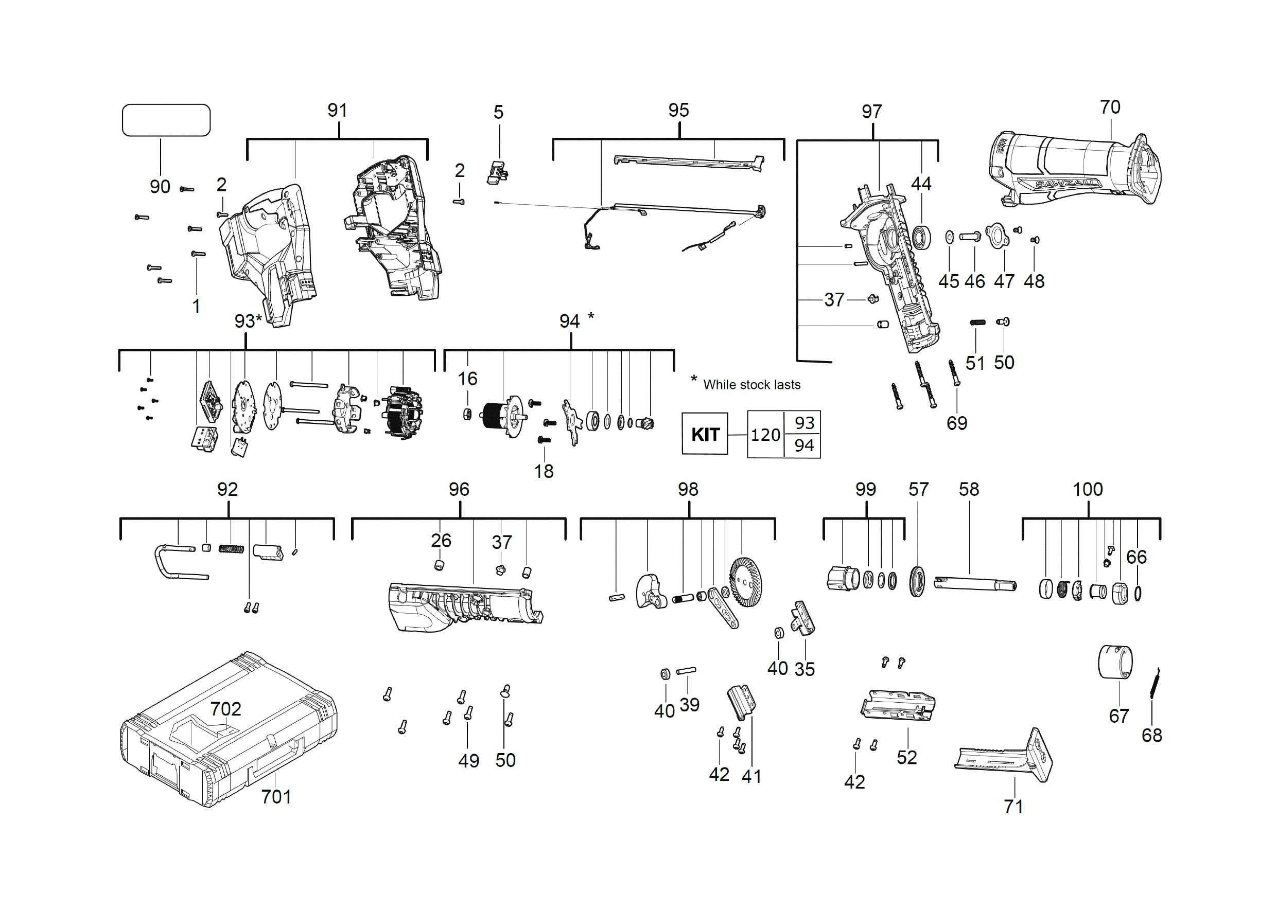 Pièces détachées Scie récipro Milwaukee M18 FSZ - 477657