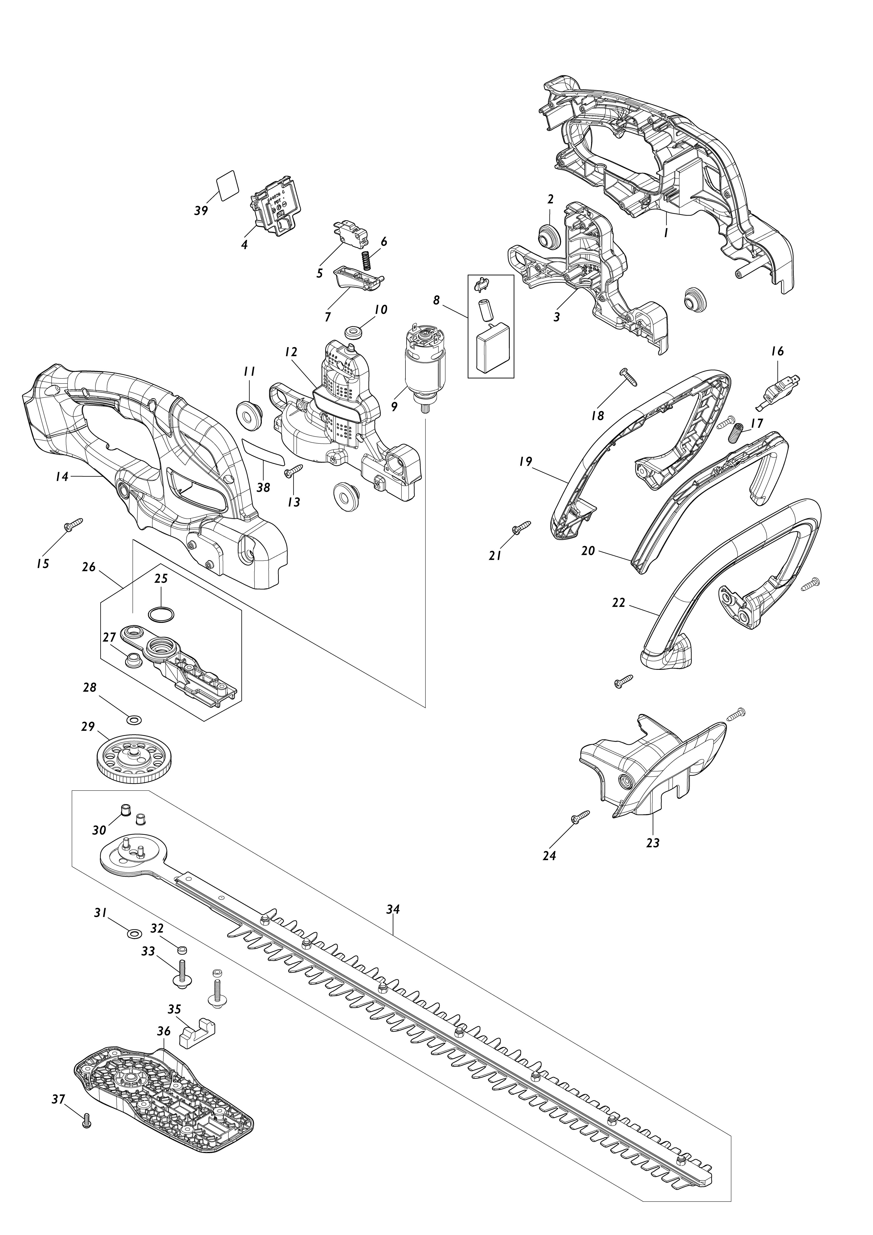 Pièces détachées Taille-haie Makita DUH607
