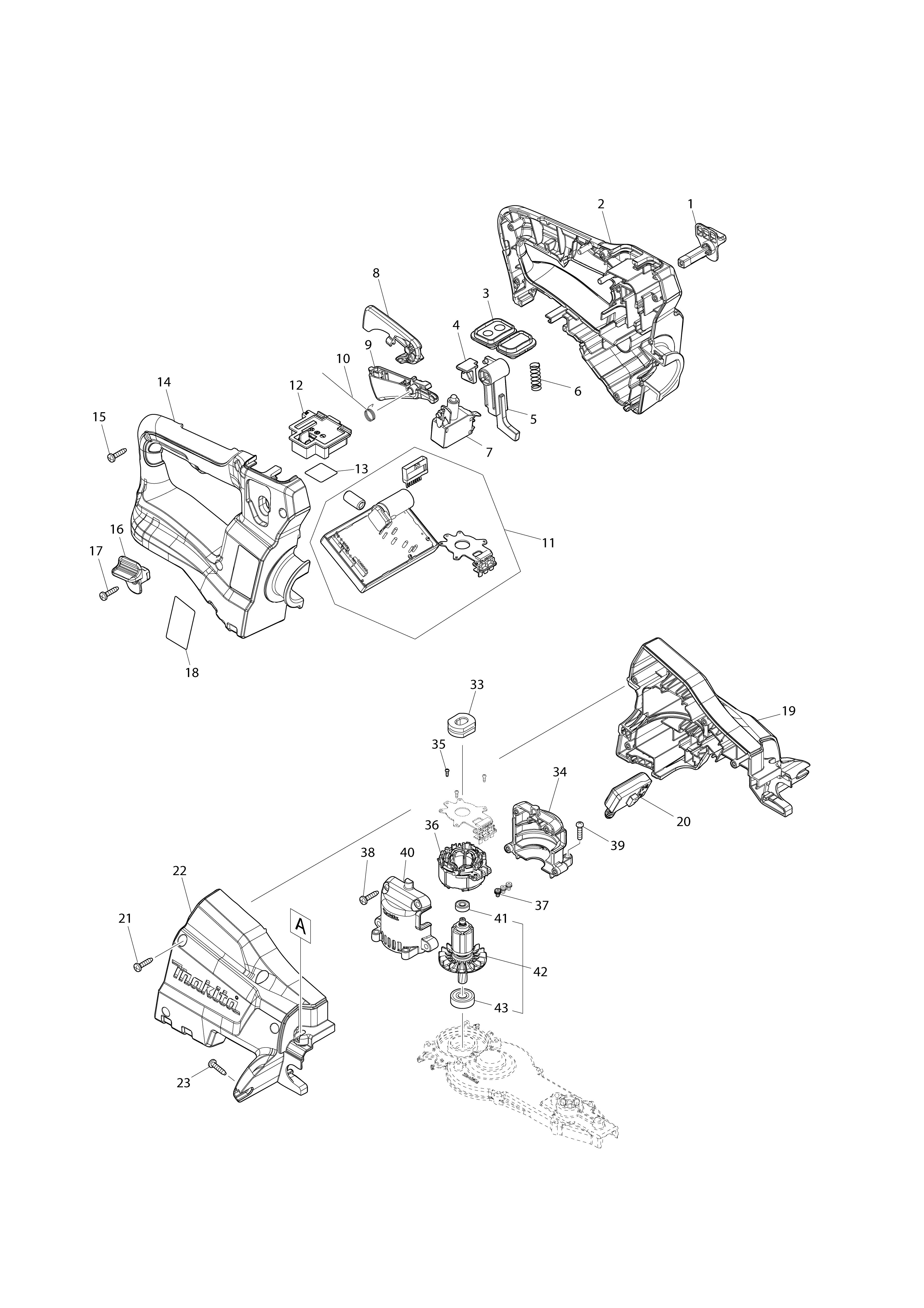 Pièces détachées Taille-haie Makita DUH502