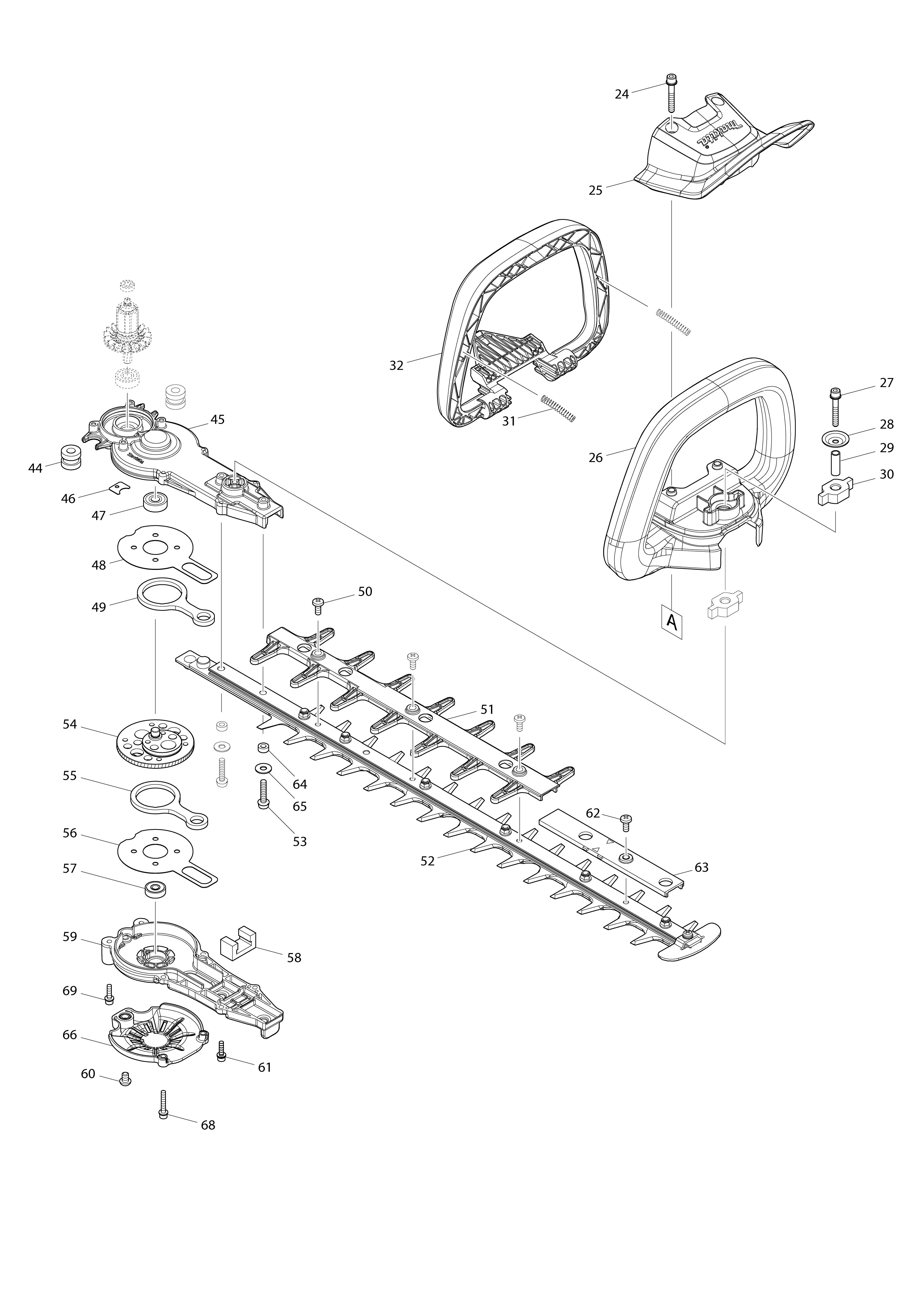 Pièces détachées Taille-haie Makita DUH502