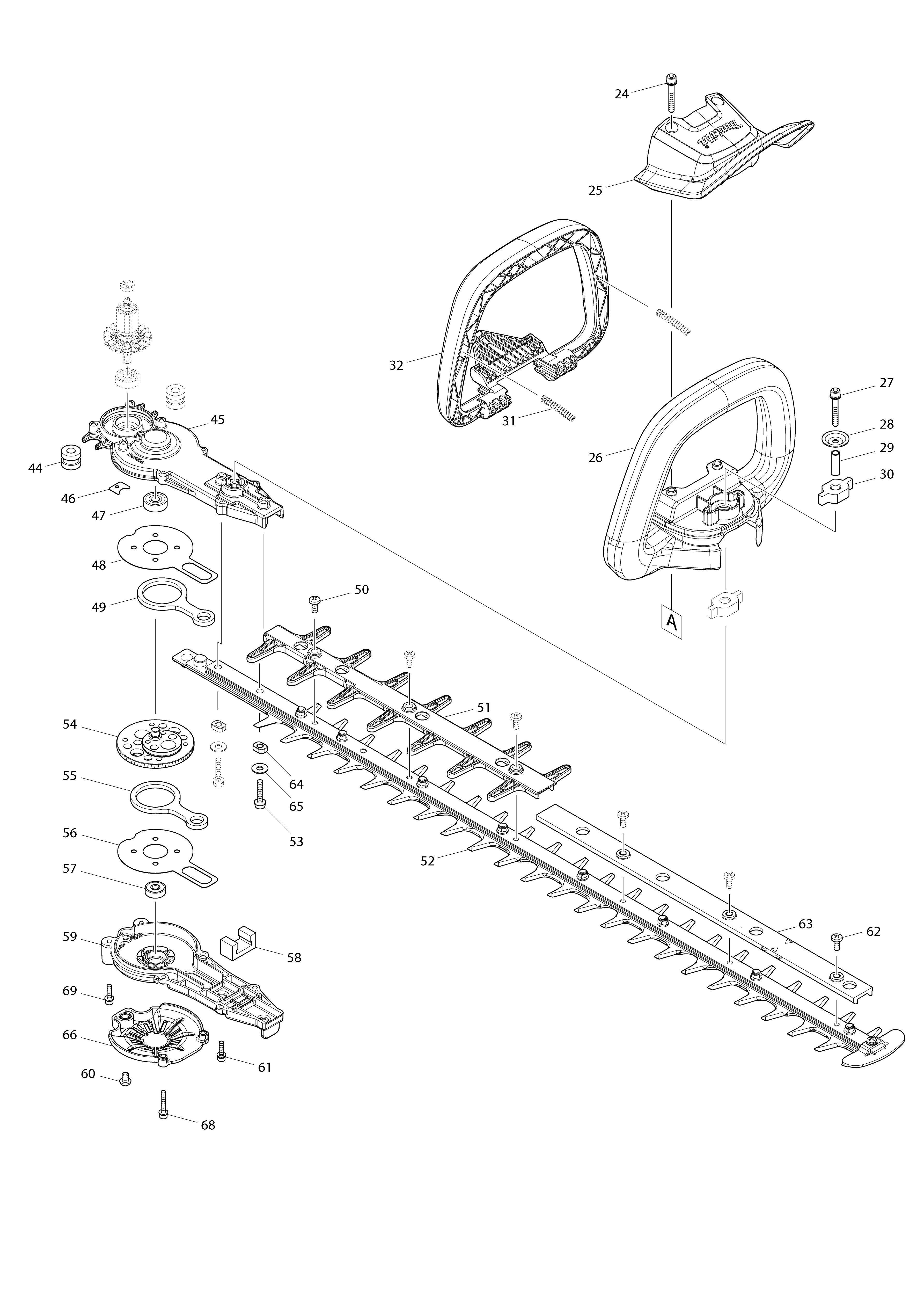 Pièces détachées Taille-haie Makita DUH752