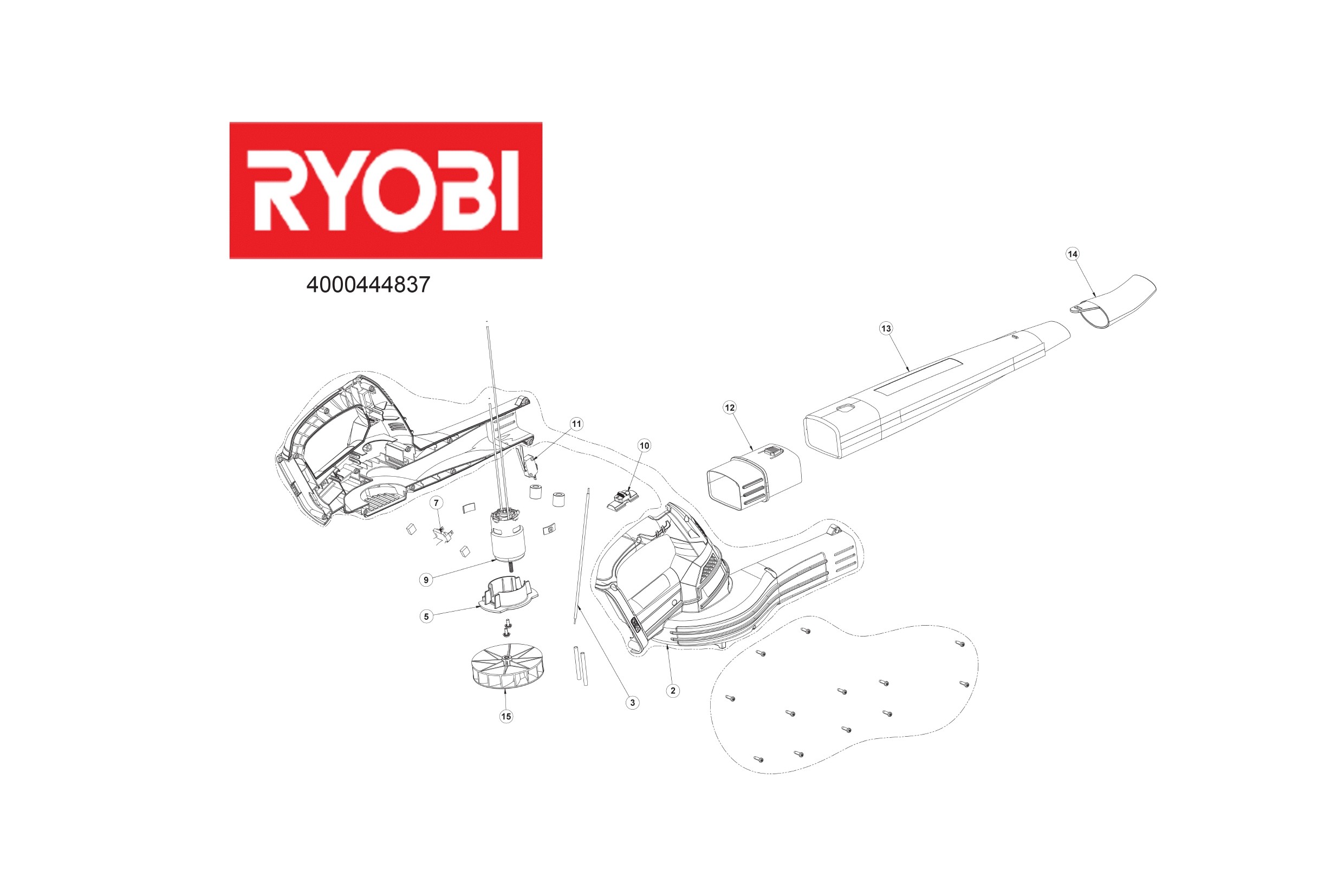 Pièces détachées Souffleur Ryobi OBL1820S - 444837