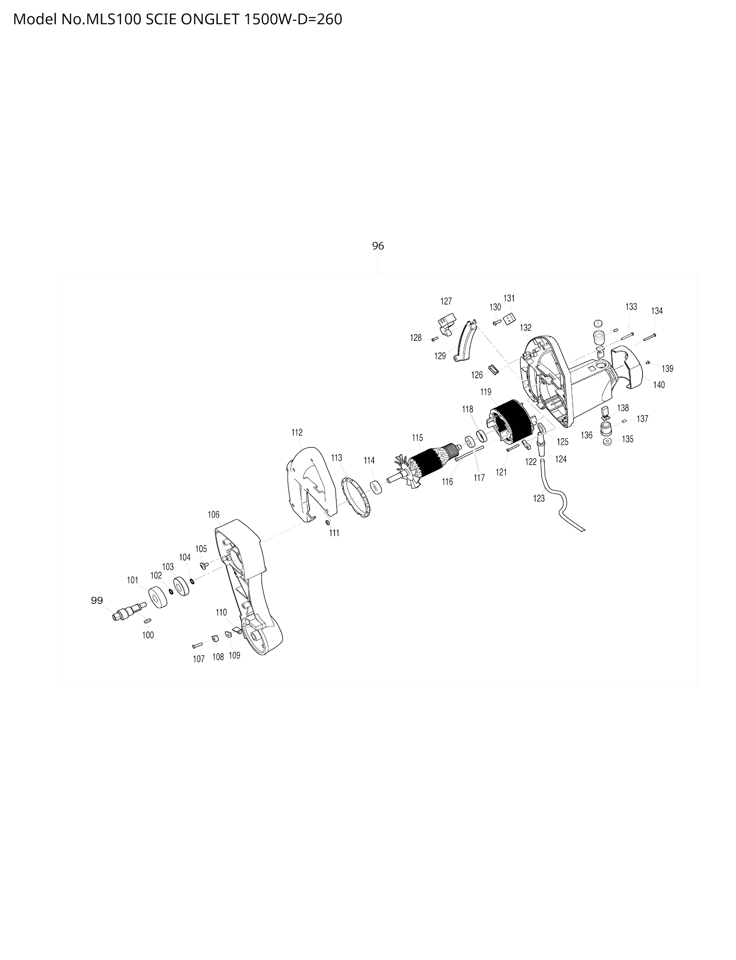Pièces détachées scie à onglet Makita MLS100