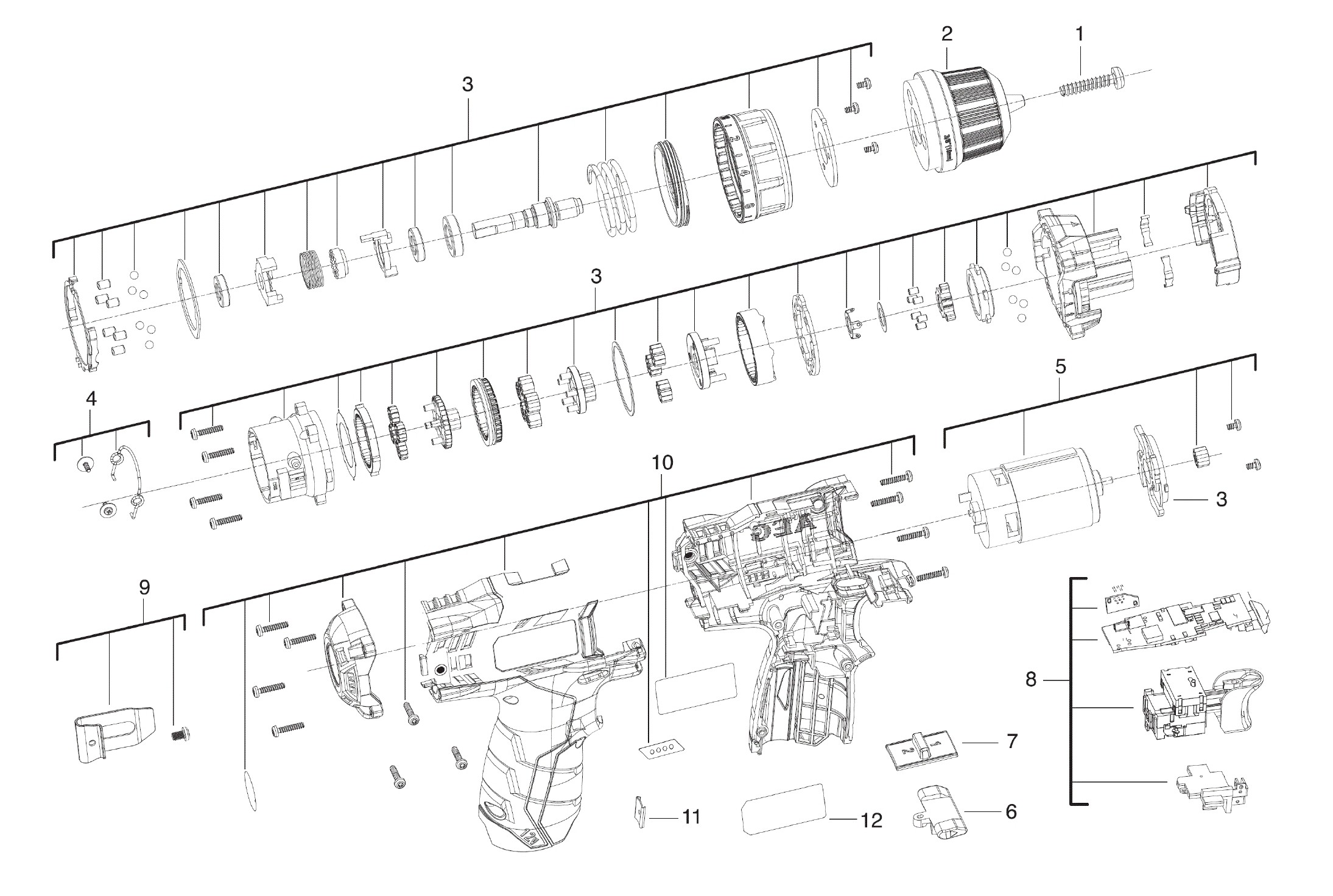 Pièces détachées Perceuse visseuse AEG BSB 12C2 - 433981