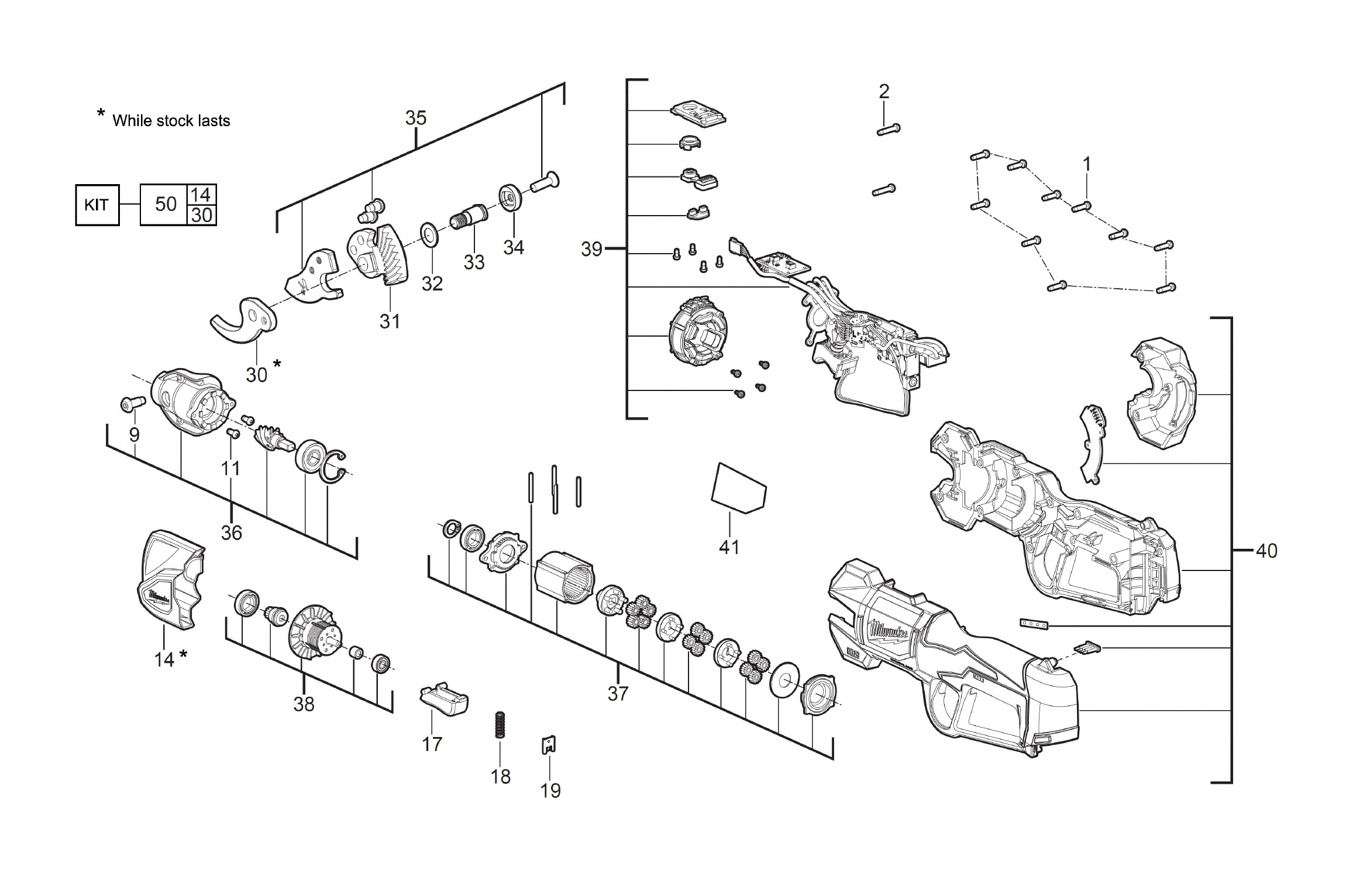 Pièces détachées Sécateur Milwaukee M12 BLPRS - 491956
