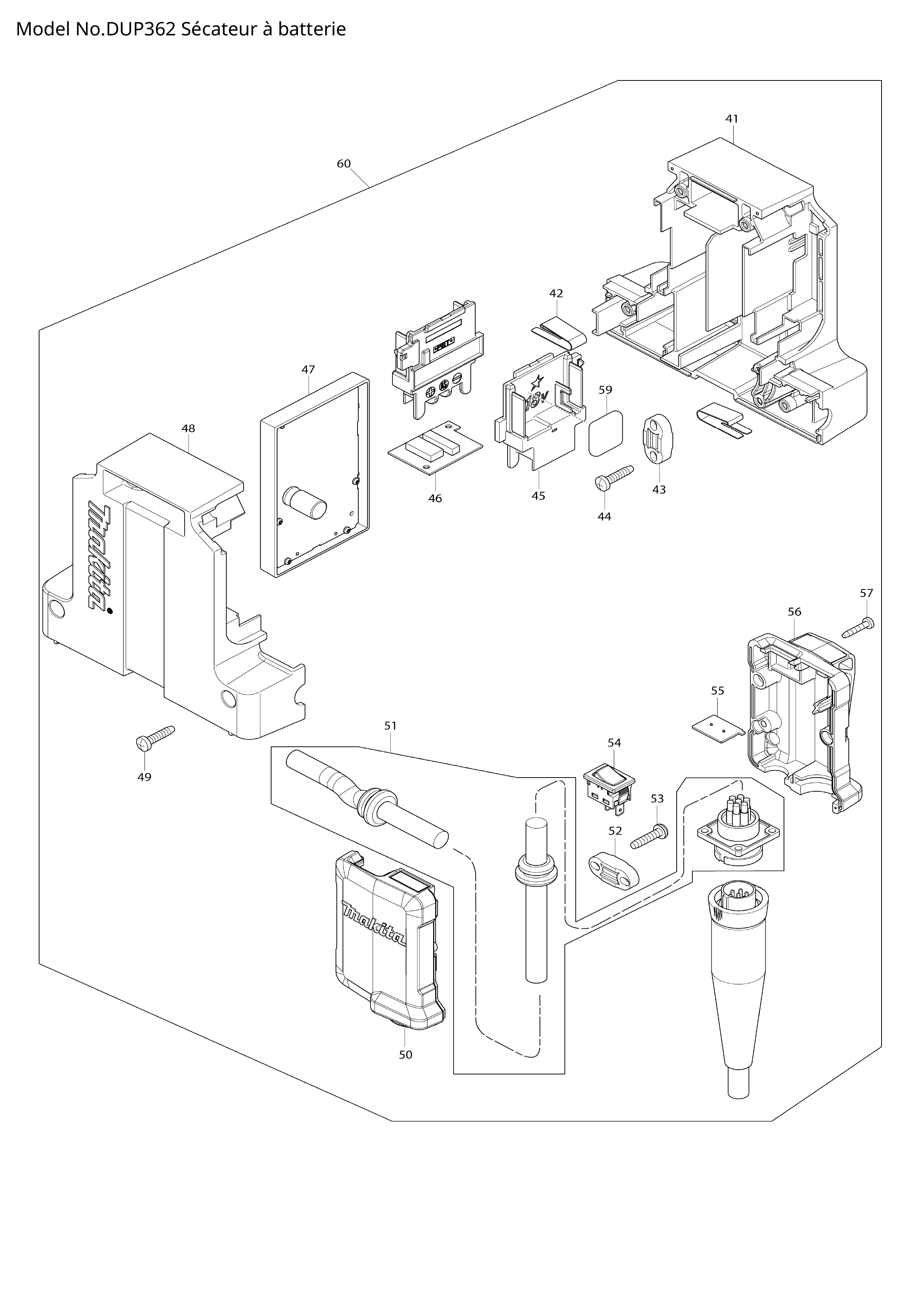 Pièces détachées Sécateur Makita DUP362