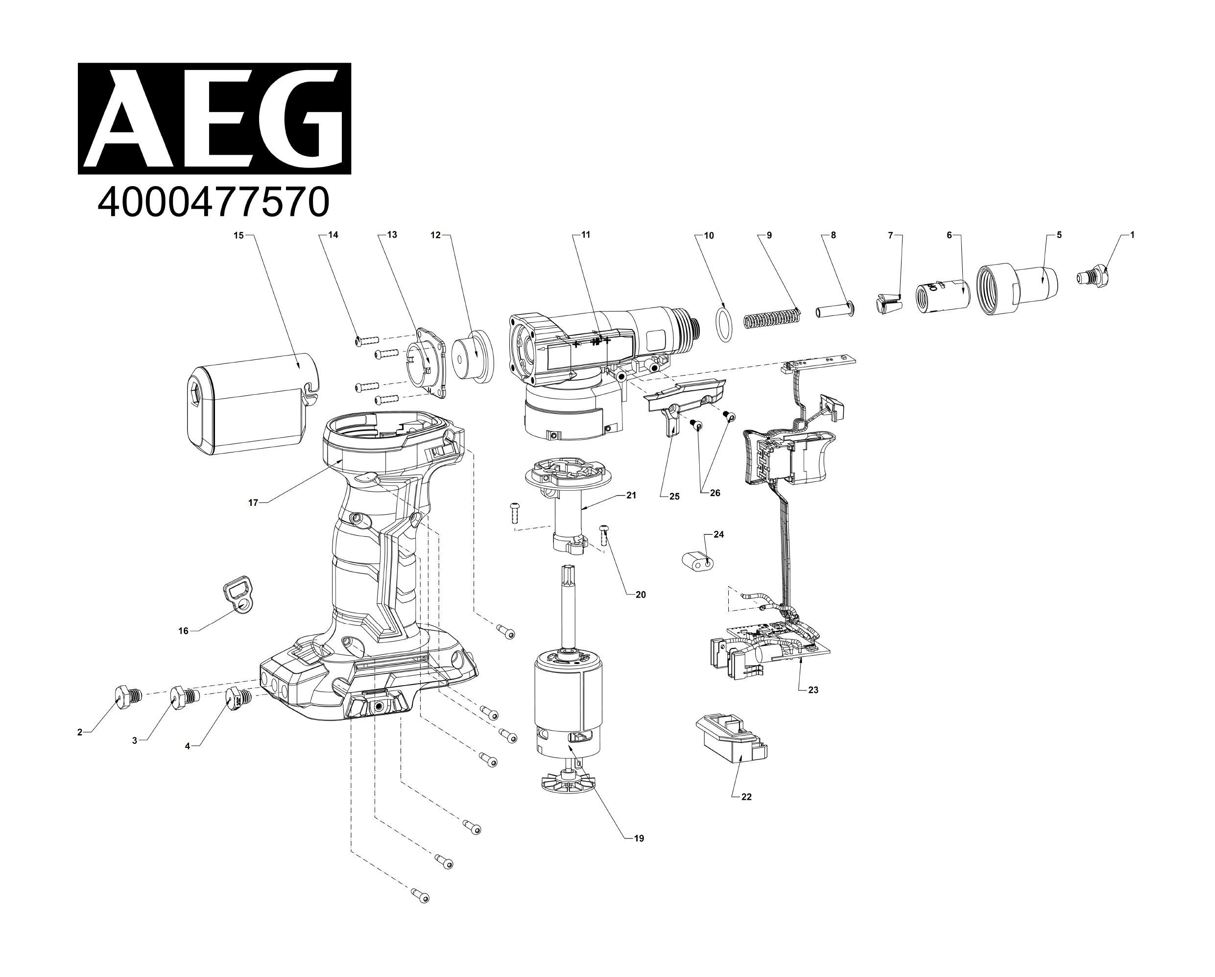 Pièces détachées Riveteuse AEG BNZ 18 - 477570