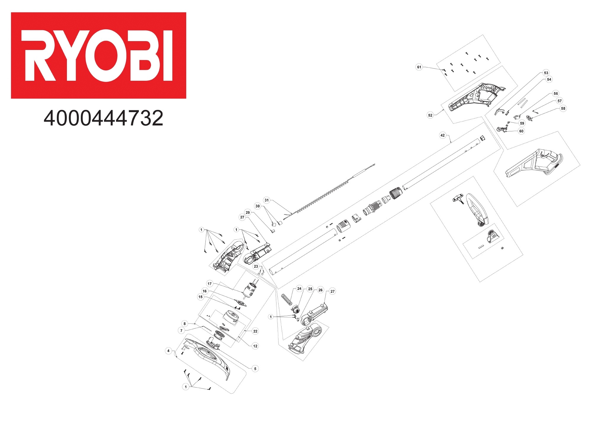 Pièces détachées Coupe herbe Ryobi RLT183115C - 444732