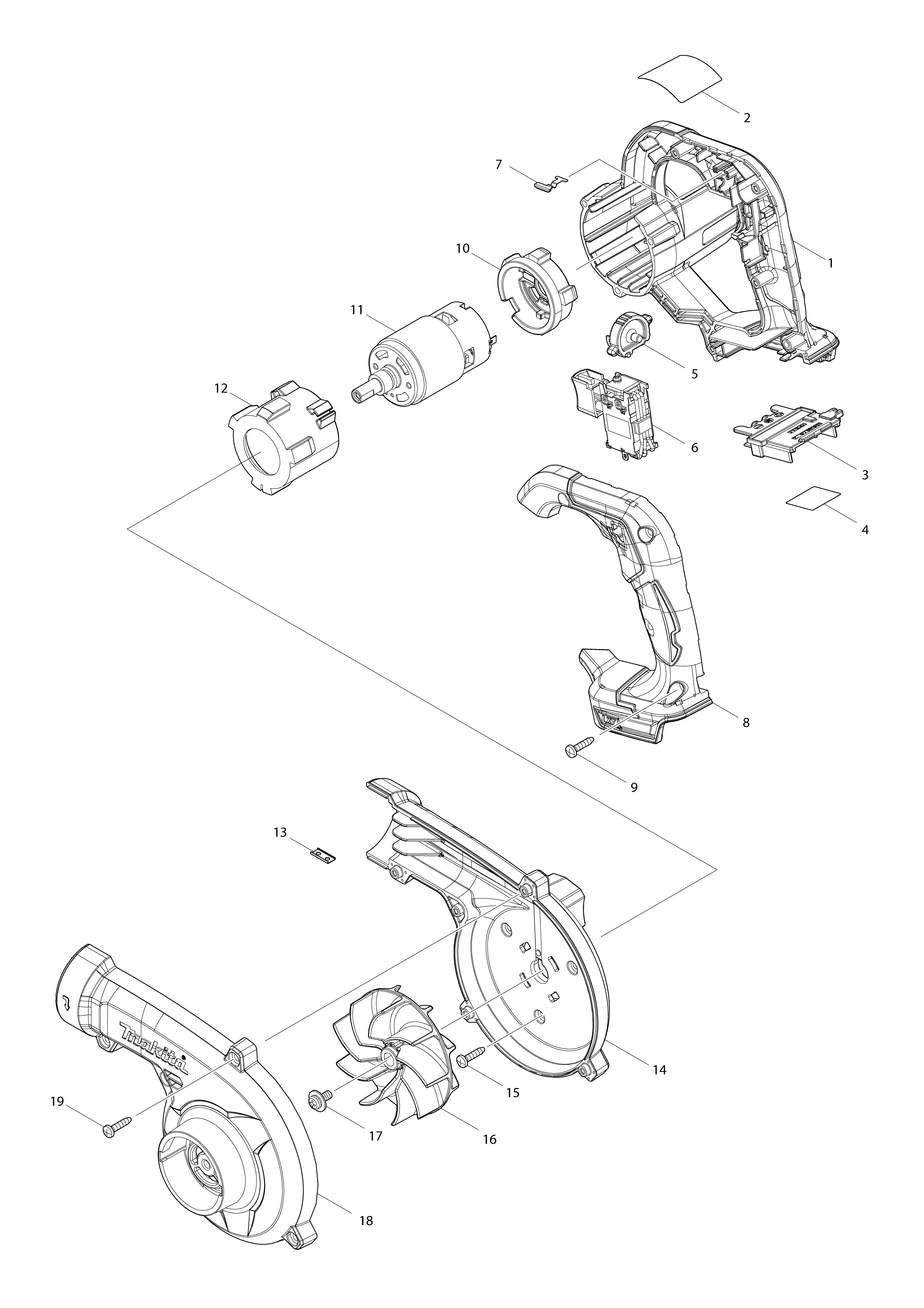 Pièces détachées Souffleur Makita DUB186
