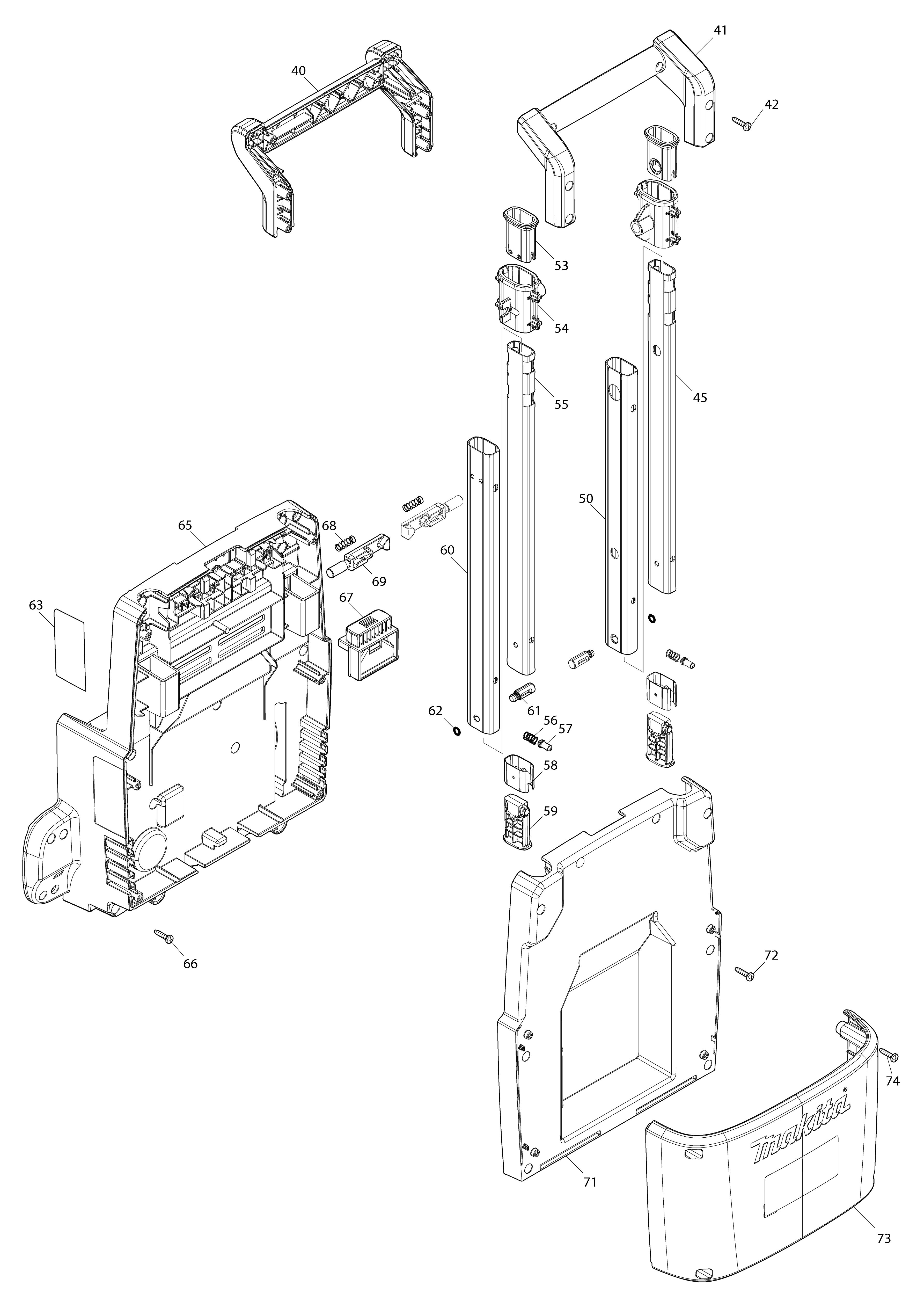 Pièces détachées Nettoyeur haute pression 40V Makita HW001G