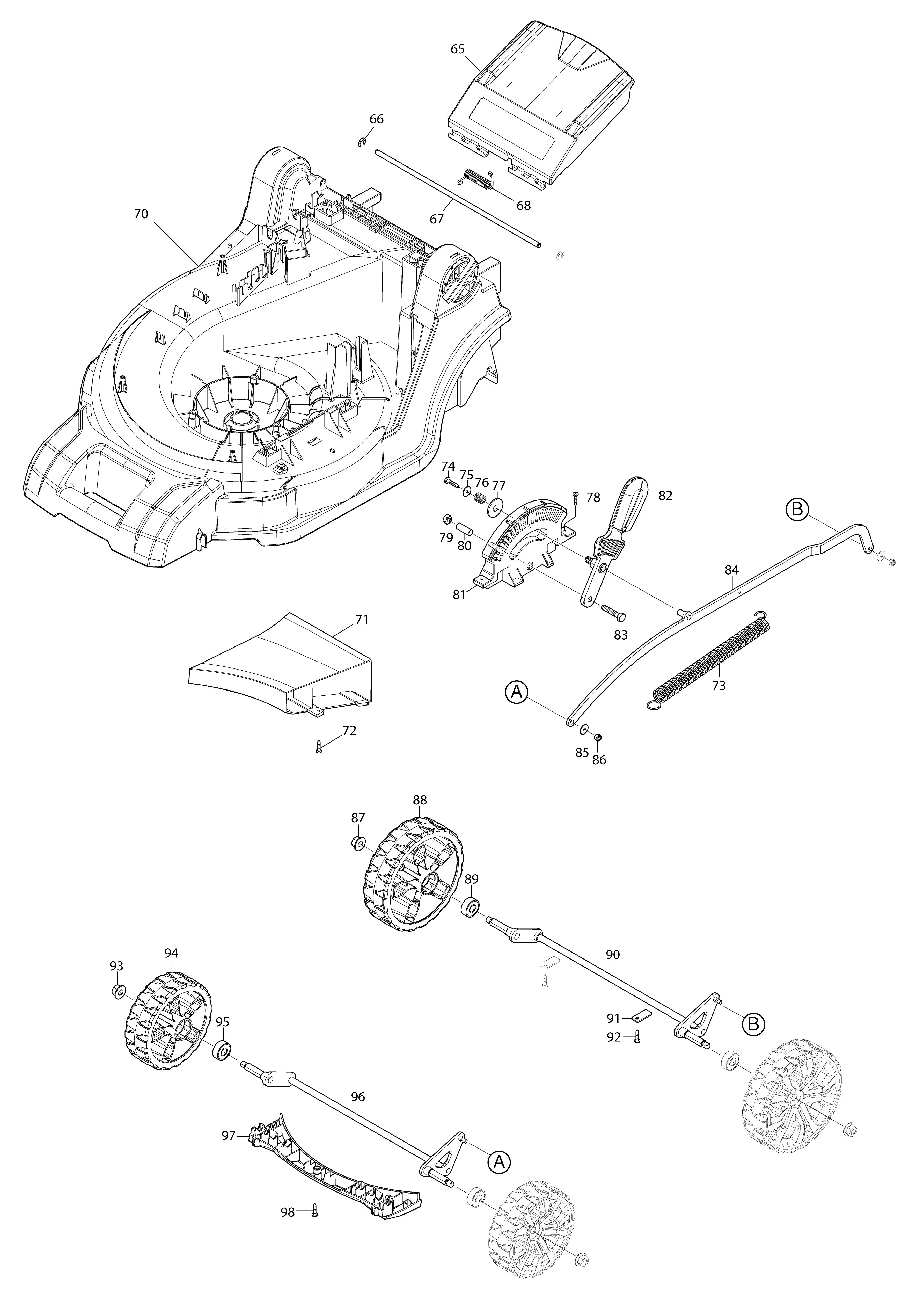 Pièces détachées Tondeuse poussée Makita DLM432