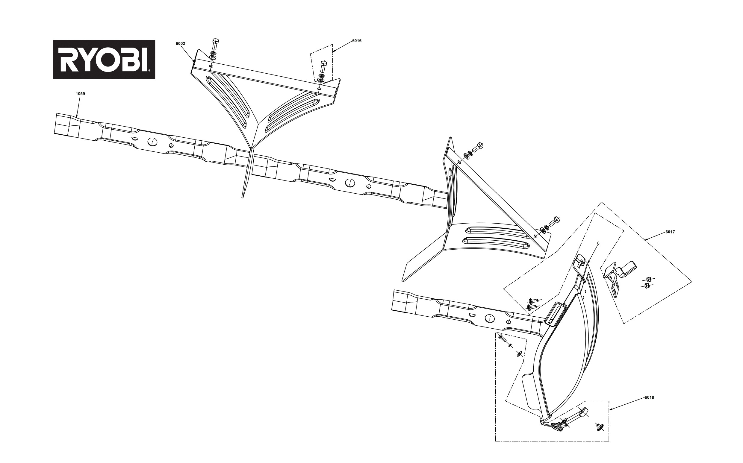 Pièces détachées Tracteur tondeuse Ryobi RY72ZTRX137-310 - 486499